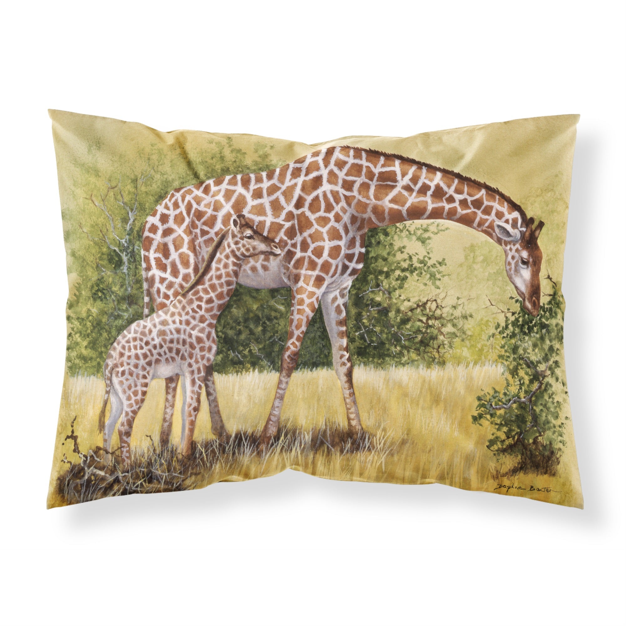 Caroline'S Treasures Giraffes By Daphne Baxter Fabric Standard Pillowcase Bdba0309Pillowcase, Multicolor