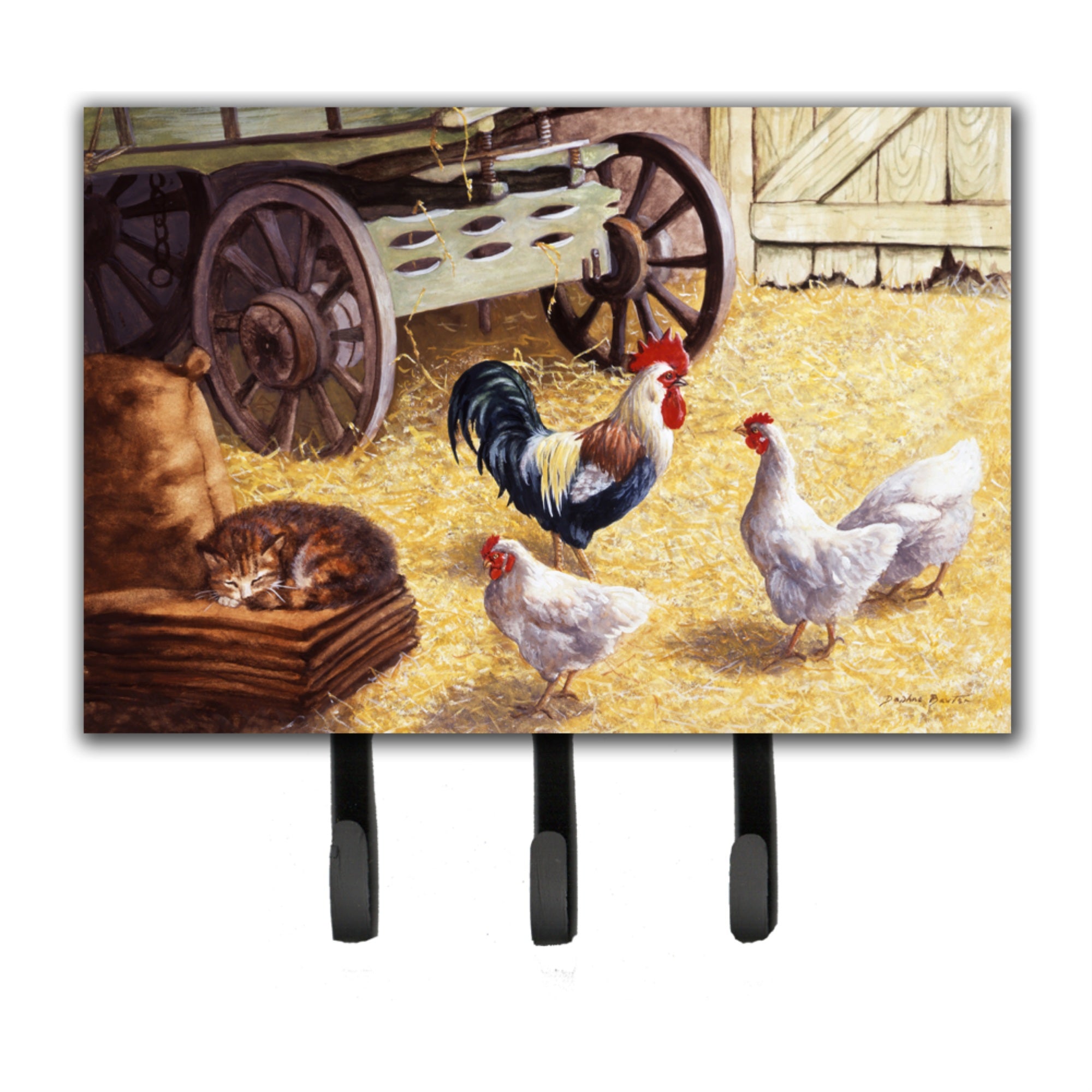 Caroline'S Treasures Rooster And Hens Chickens In The Barn Leash Or Key Holder Bdba0339Th68, Triple