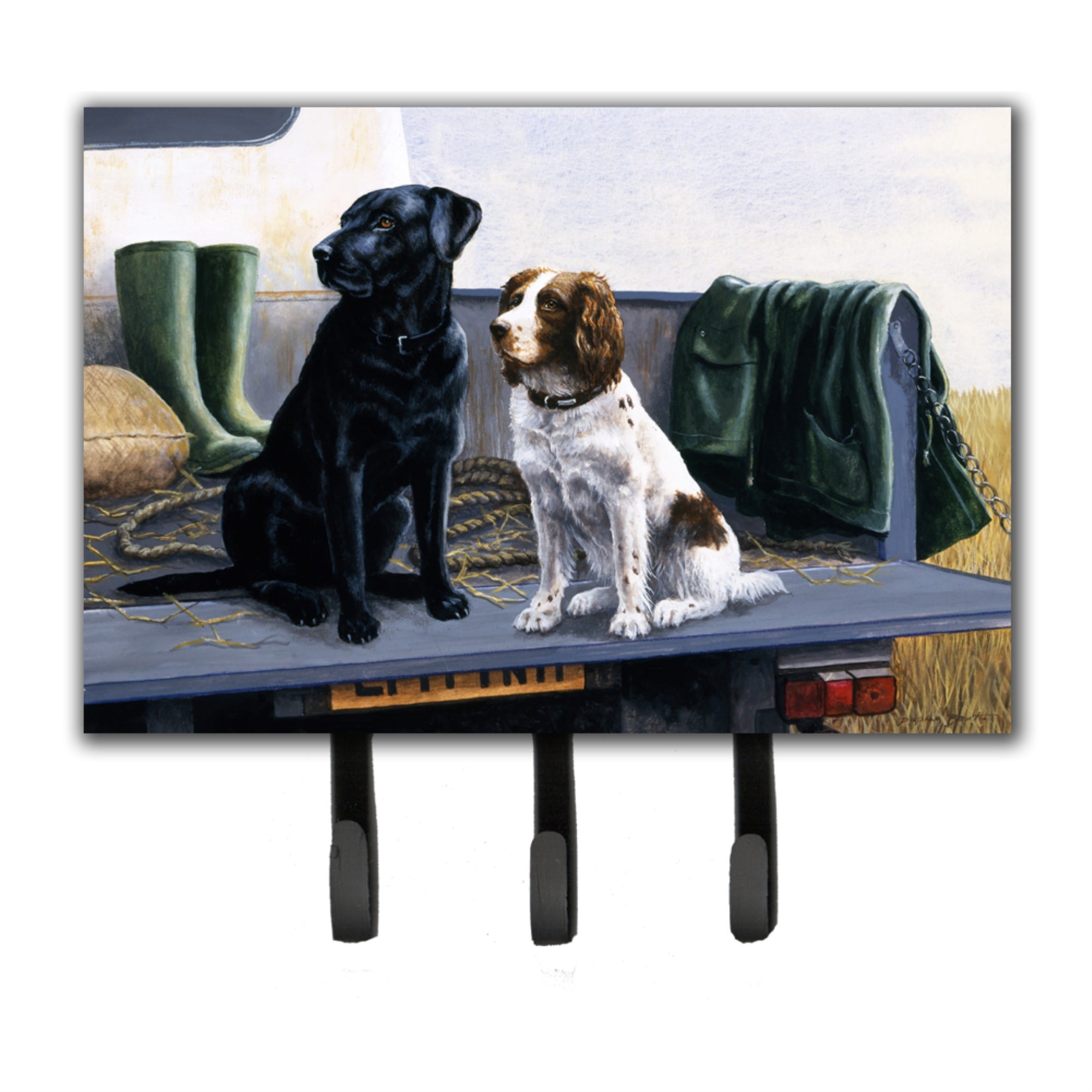 Caroline'S Treasures Bdba0341Th68 On The Tailgate Labrador And Springer Spaniel Leash Or Key Holder, Large, Multicolor