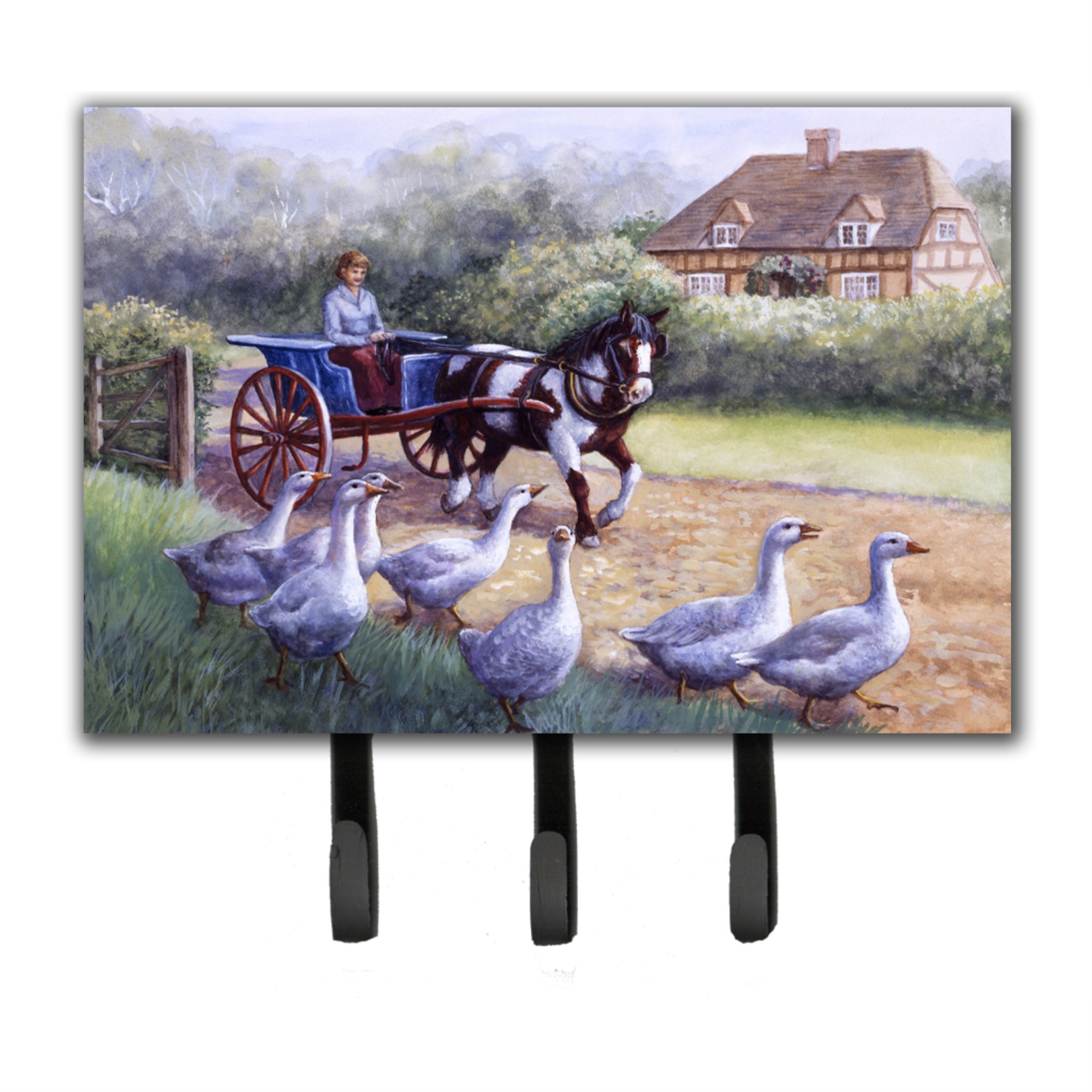 Caroline'S Treasures Geese Crossing Before The Horse Leash Or Key Holder Bdba0351Th68, Triple