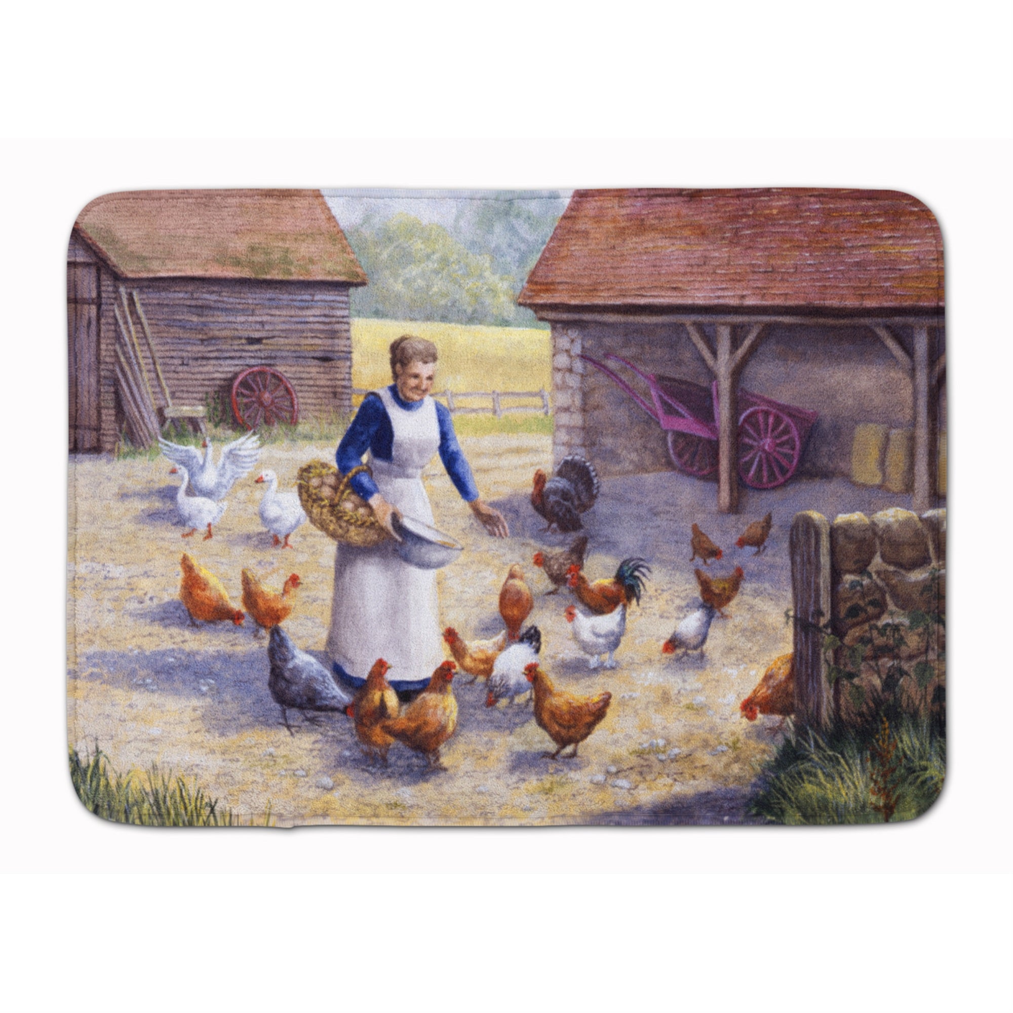 Caroline'S Treasures Chicken Hen Feeding Time Floor Mat, 19 X 27, Multicolor