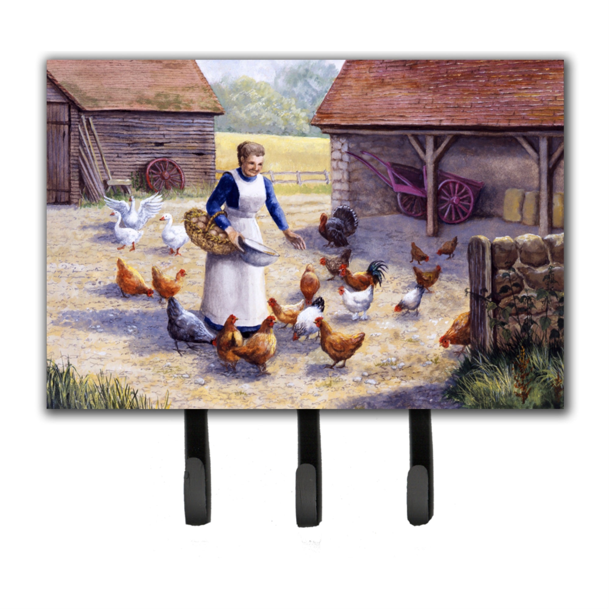 Caroline'S Treasures Chicken Hen Feeding Time Leash Or Key Holder Bdba0352Th68, Triple, Multicolor