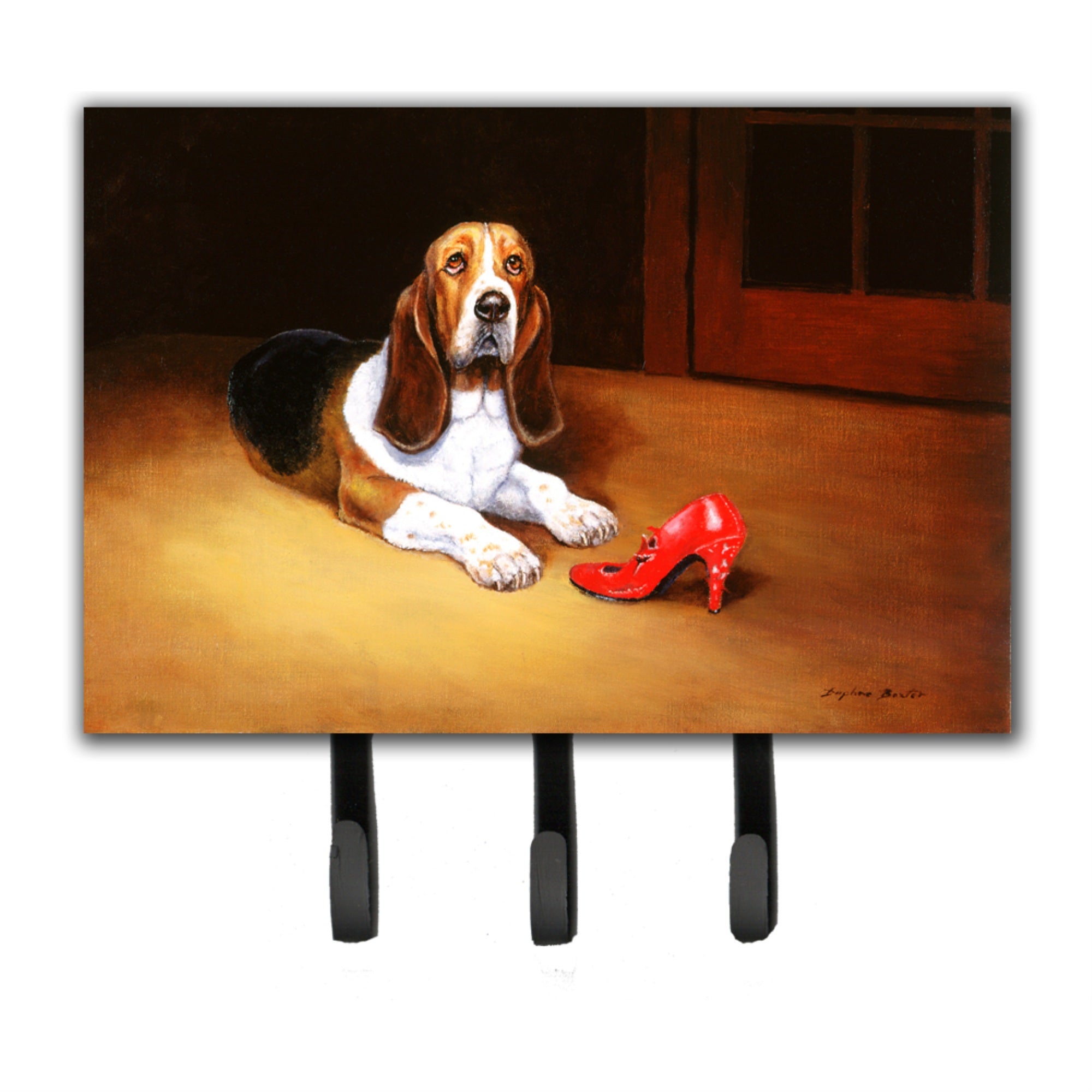 Caroline'S Treasures Bdba0372Th68 Basset And Shoe Leash Or Key Holder, Large, Multicolor
