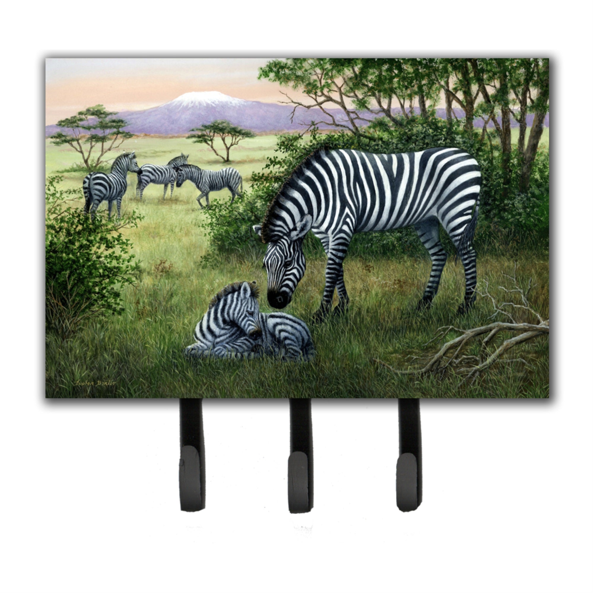 Caroline'S Treasures Zebras In The Field With Baby Leash Or Key Holder Bdba0385Th68, Triple