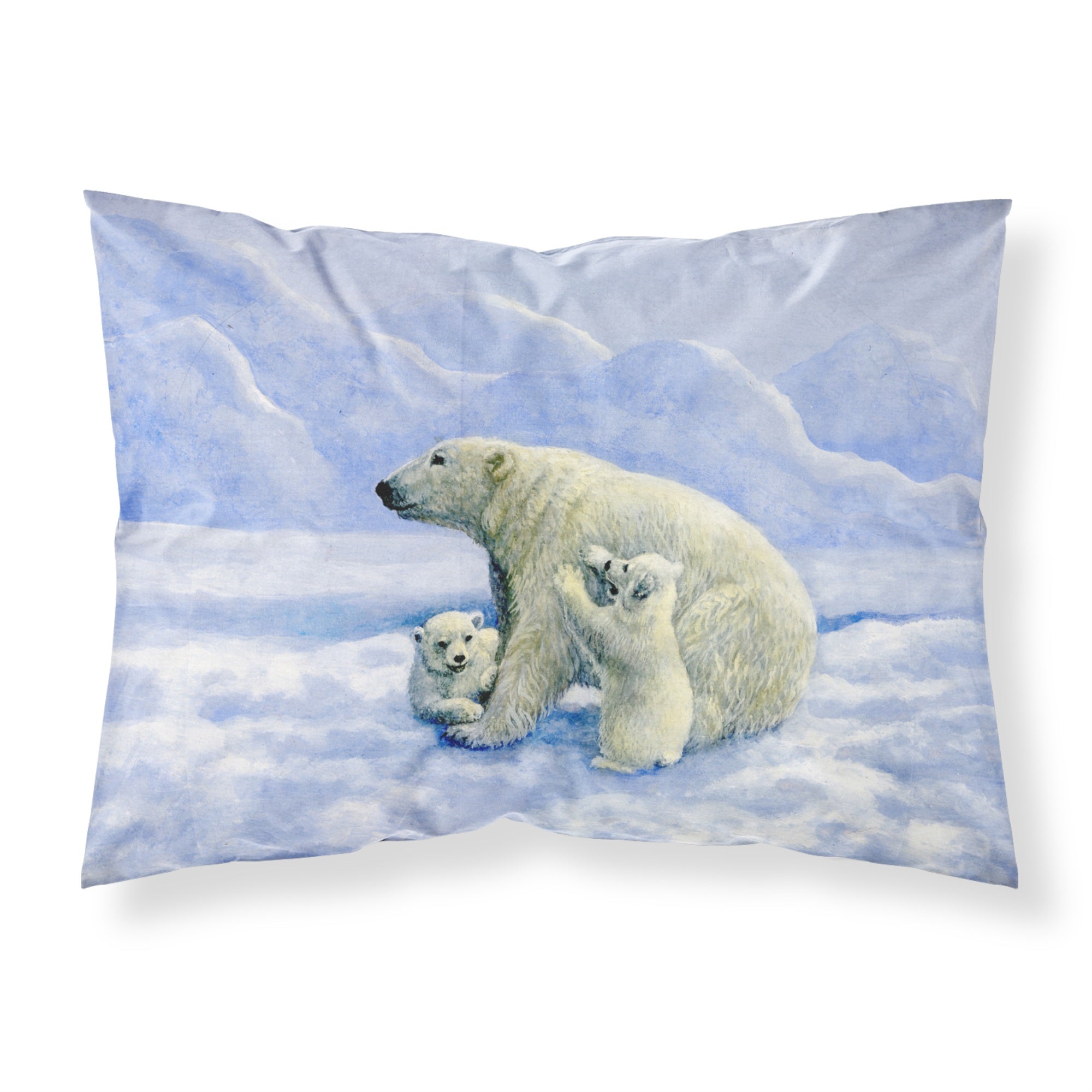 Caroline'S Treasures Polar Bears By Daphne Baxter Fabric Standard Pillowcase Bdba0428Pillowcase, Multicolor