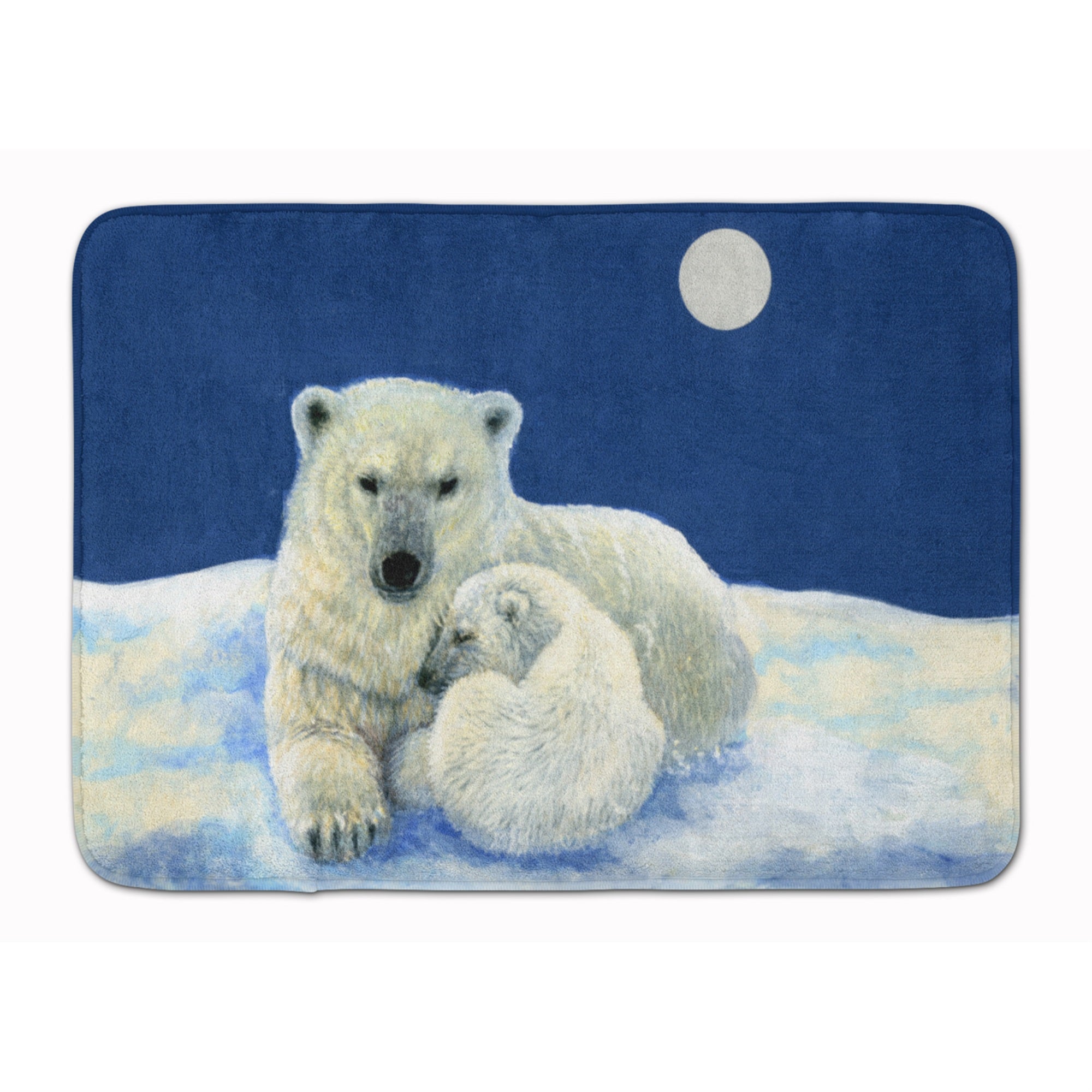 Caroline'S Treasures Polar Bears Moonlight Snuggle Floor Mat, 19 X 27, Multicolor