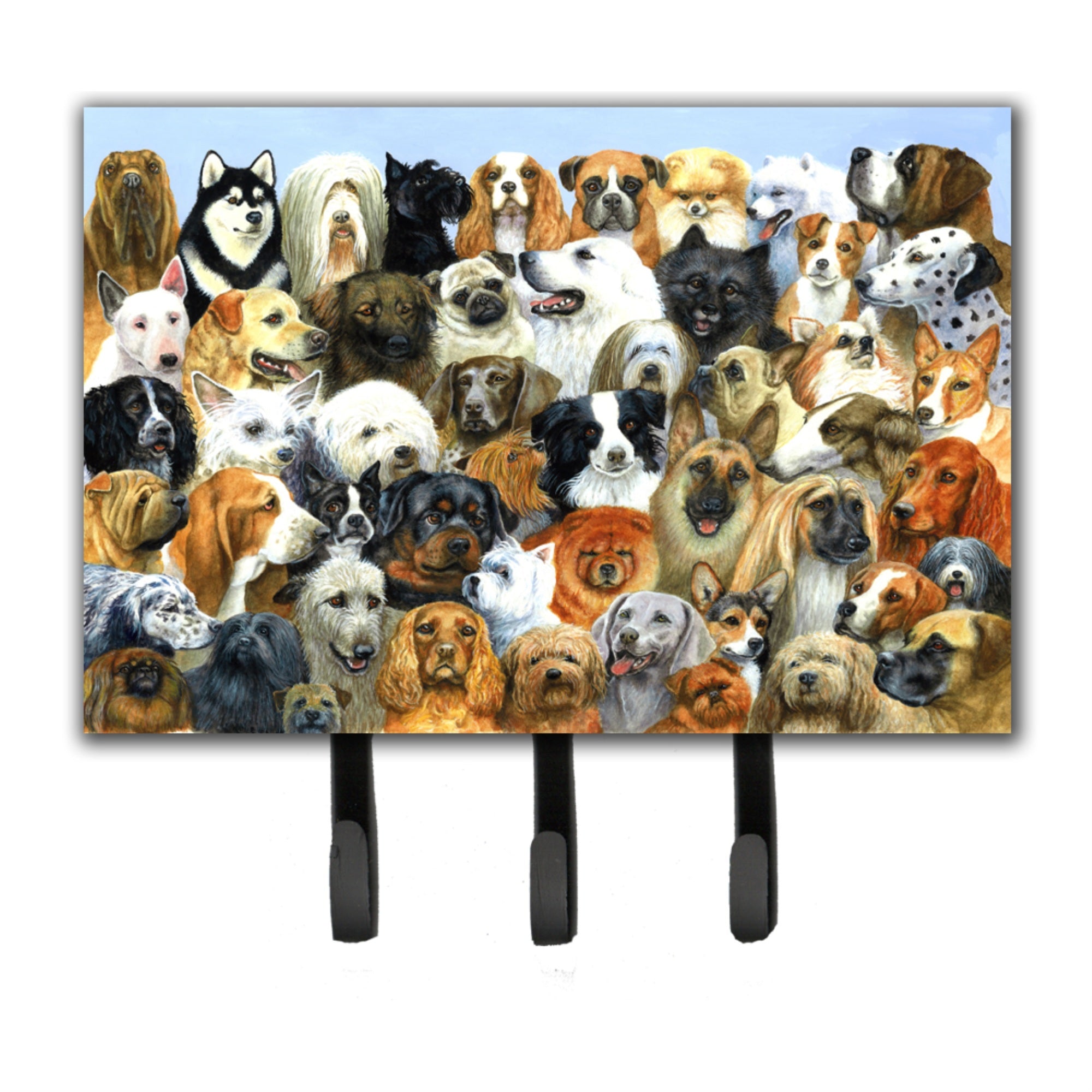 Caroline'S Treasures Bdba0441Th68 Fifty One Dogs Leash Or Key Holder, Large, Multicolor
