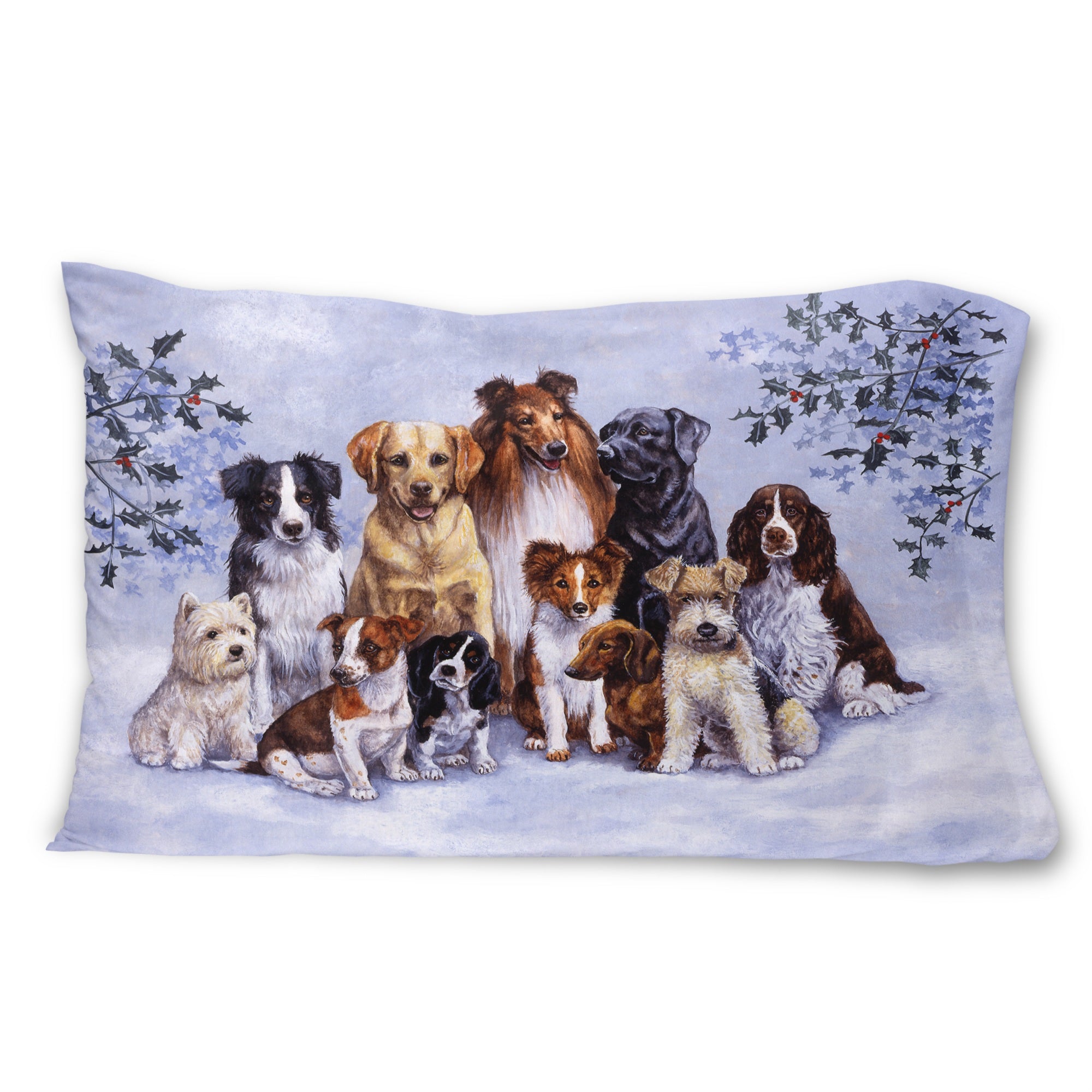 Caroline'S Treasures Winter Dogs Fabric Standard Pillowcase Bdba316Apillowcase, Multicolor