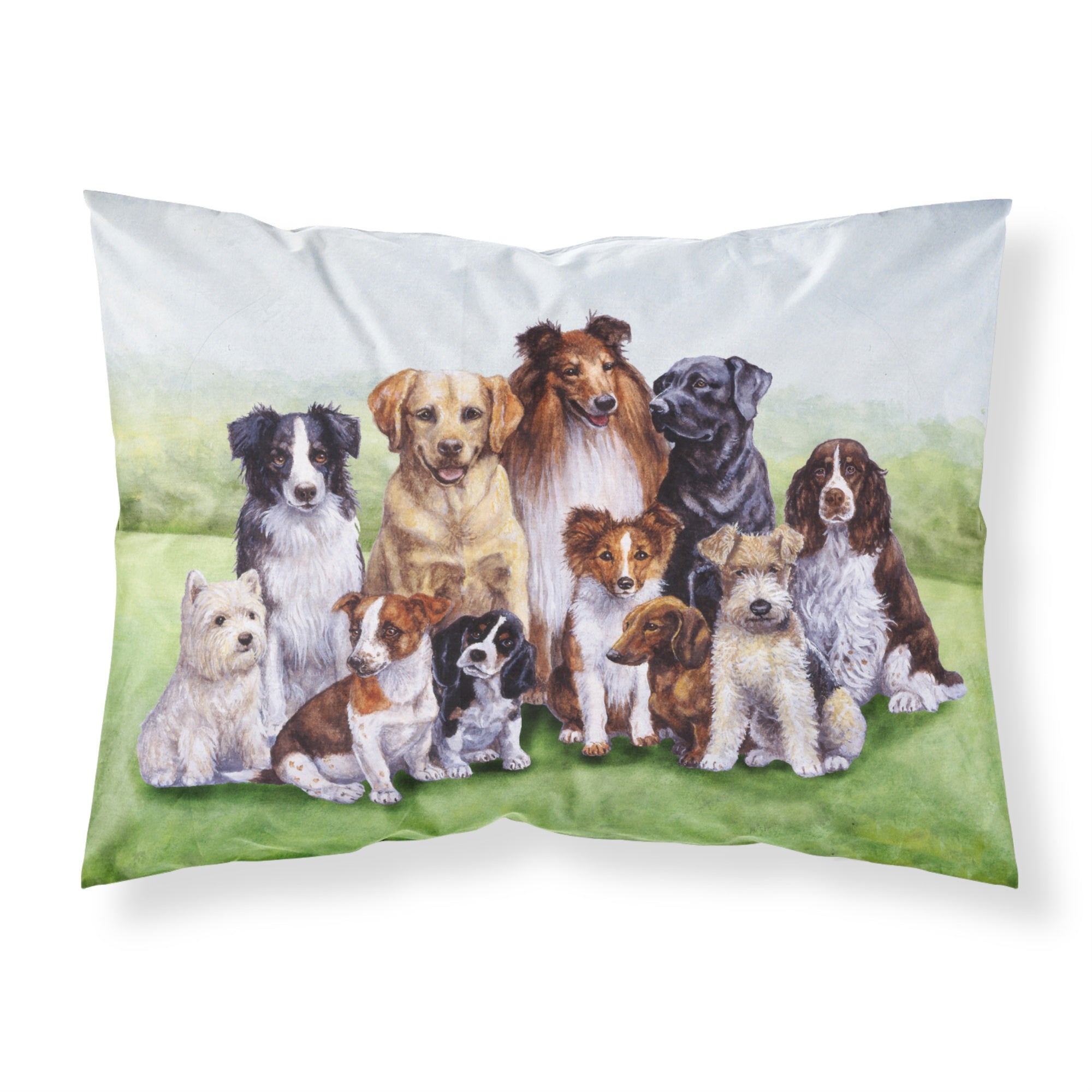 Caroline'S Treasures Springtime Dogs Fabric Standard Pillowcase Bdba316Bpillowcase, Multicolor
