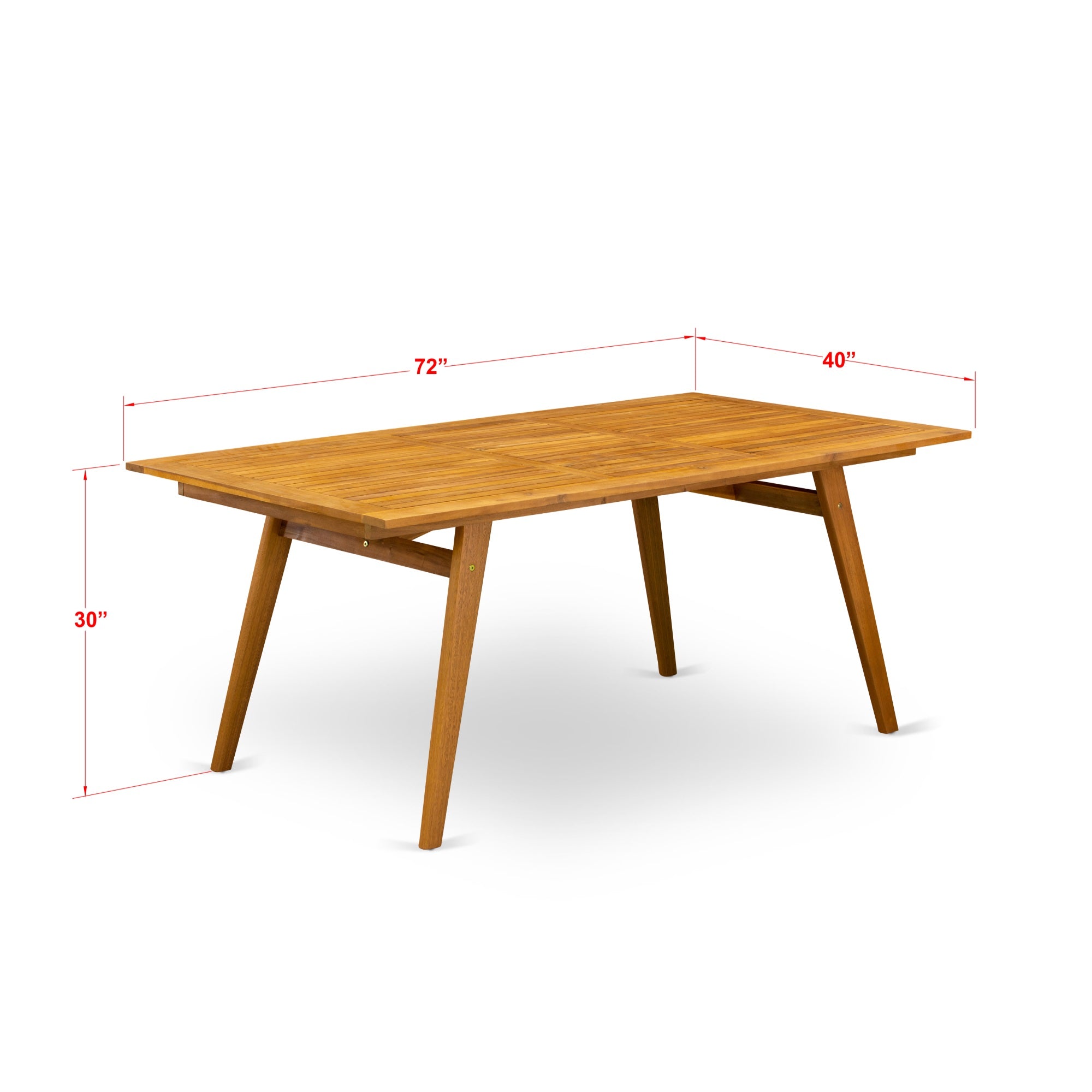 East West Furniture Bdetrna  Modern Coffee Table And Rectangular Top With Wood 4 Legs - Natural Oil Finish
