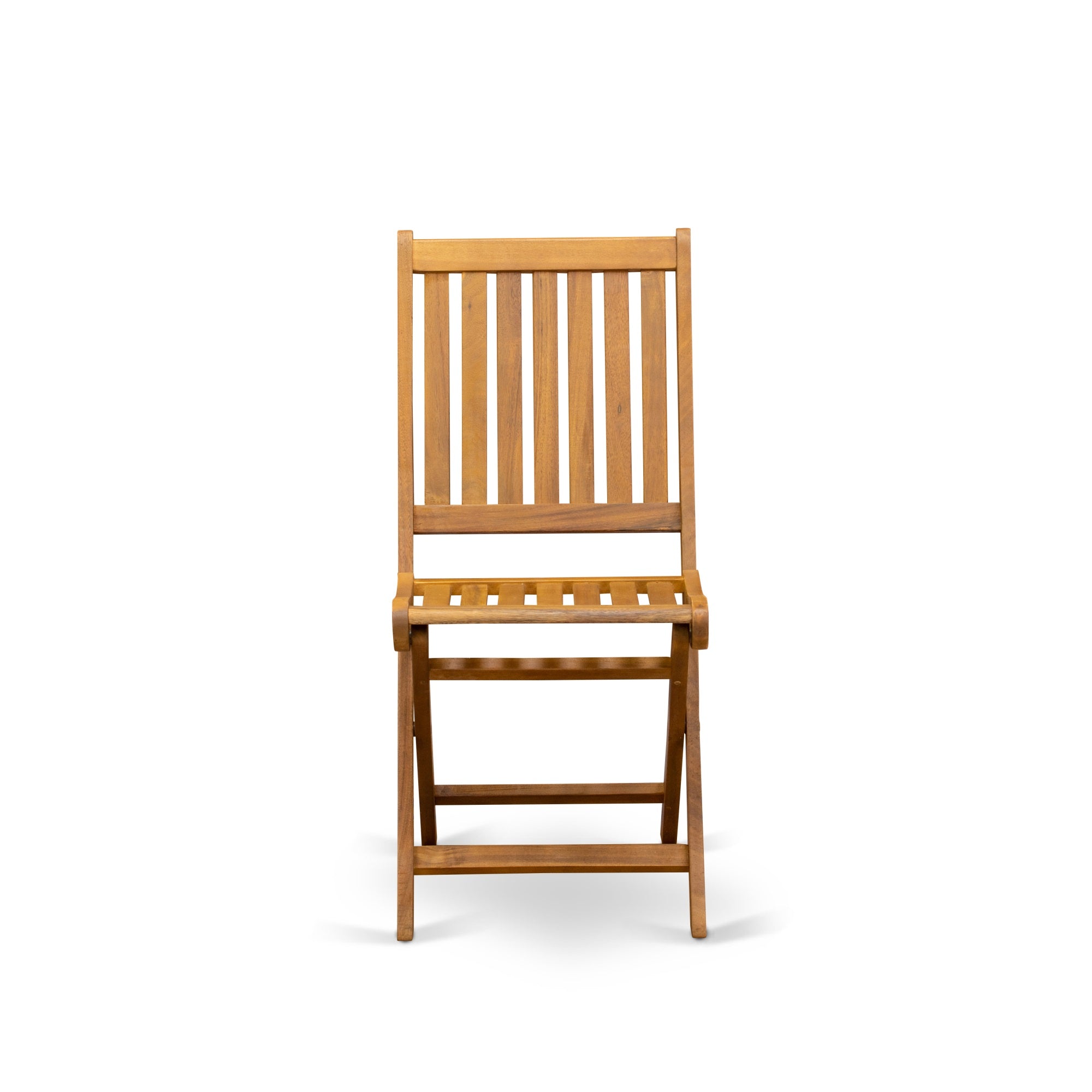 East West Furniture Bdkcwna  Outdoor Dining Chairs Slatted Back  - Natural Oil Finish