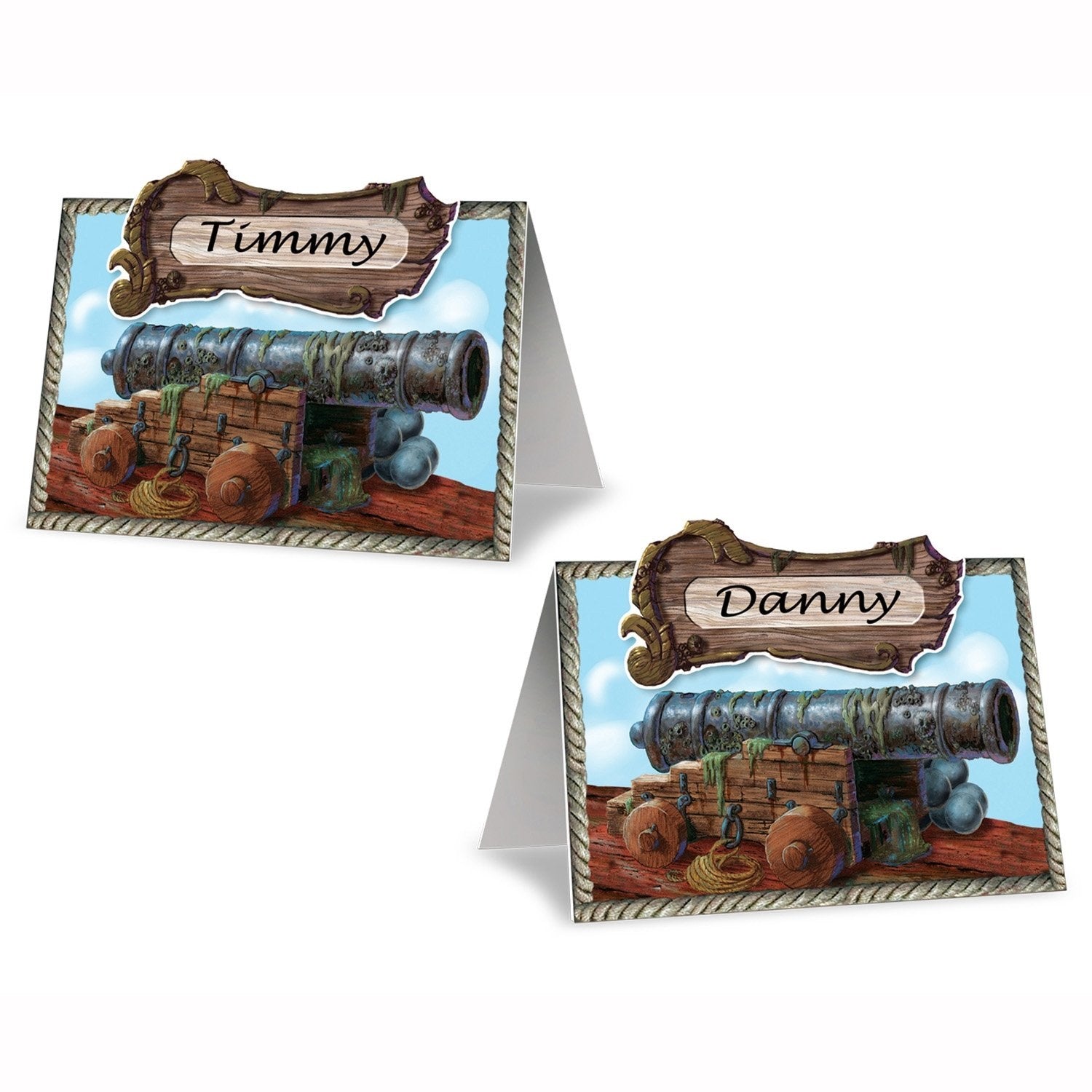 Pirate Cannon Place Cards (Pack Of 12)