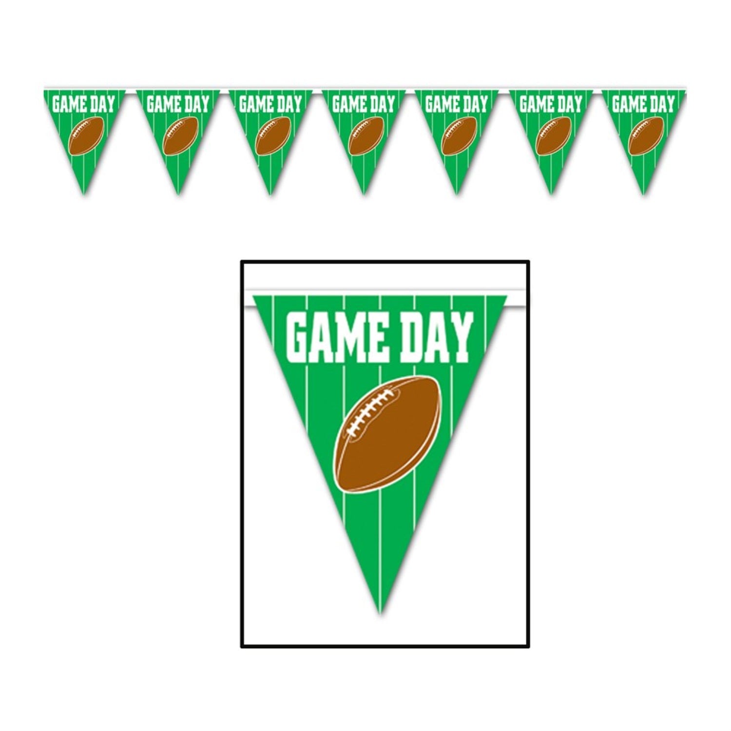 Game Day Football  Pennant Banner (Pack Of 12)