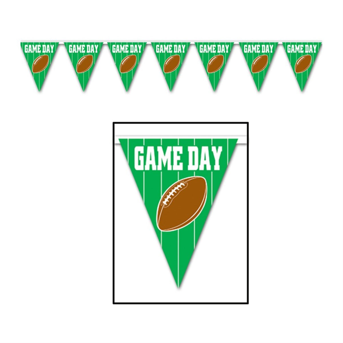 Game Day Football  Pennant Banner (Pack Of 12)