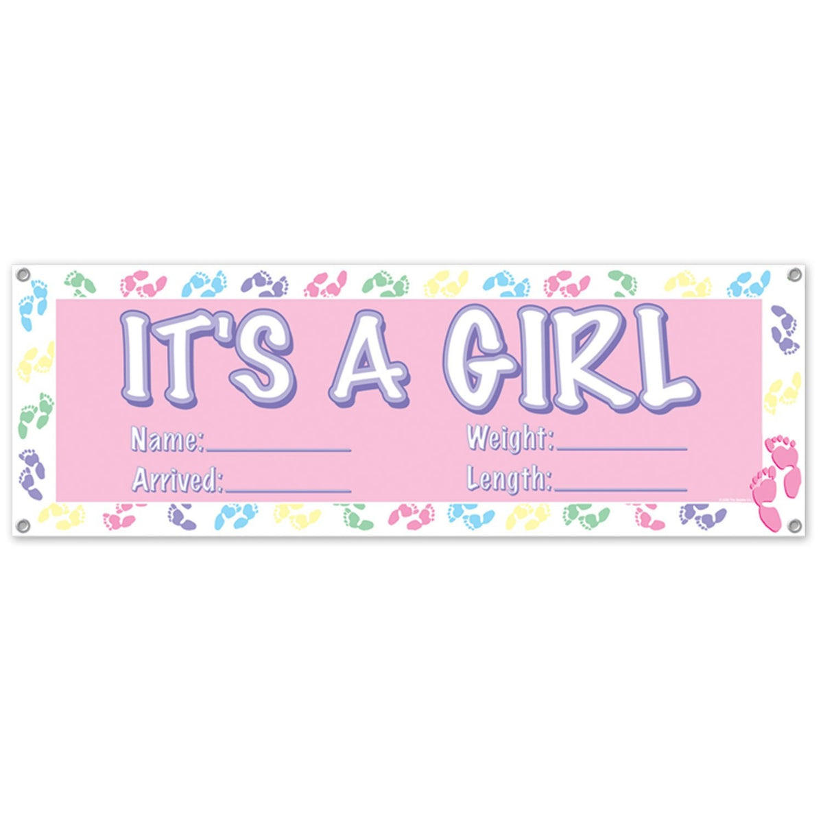 It'S A Girl Sign Banner (Pack Of 12)