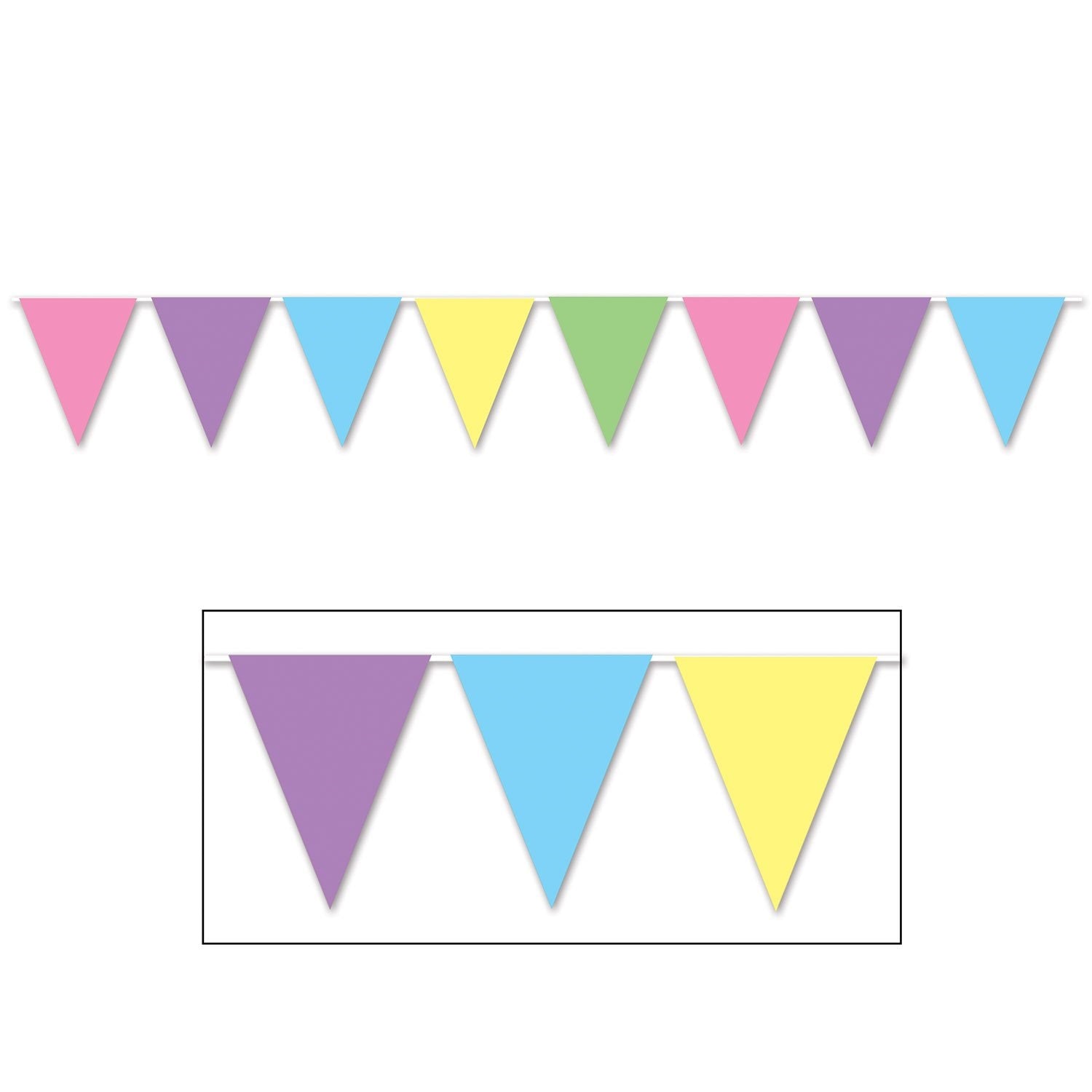 Pastel Pennant Banner (Pack Of 12)