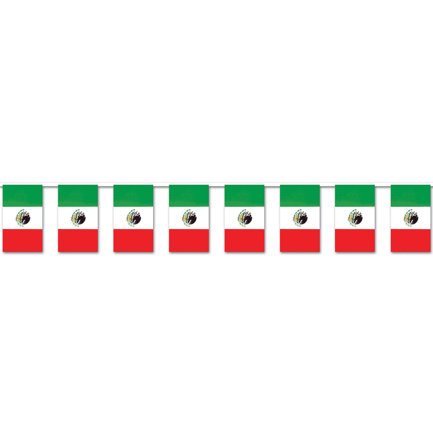 Mexican Flag Pennant Banner (Pack Of 12)