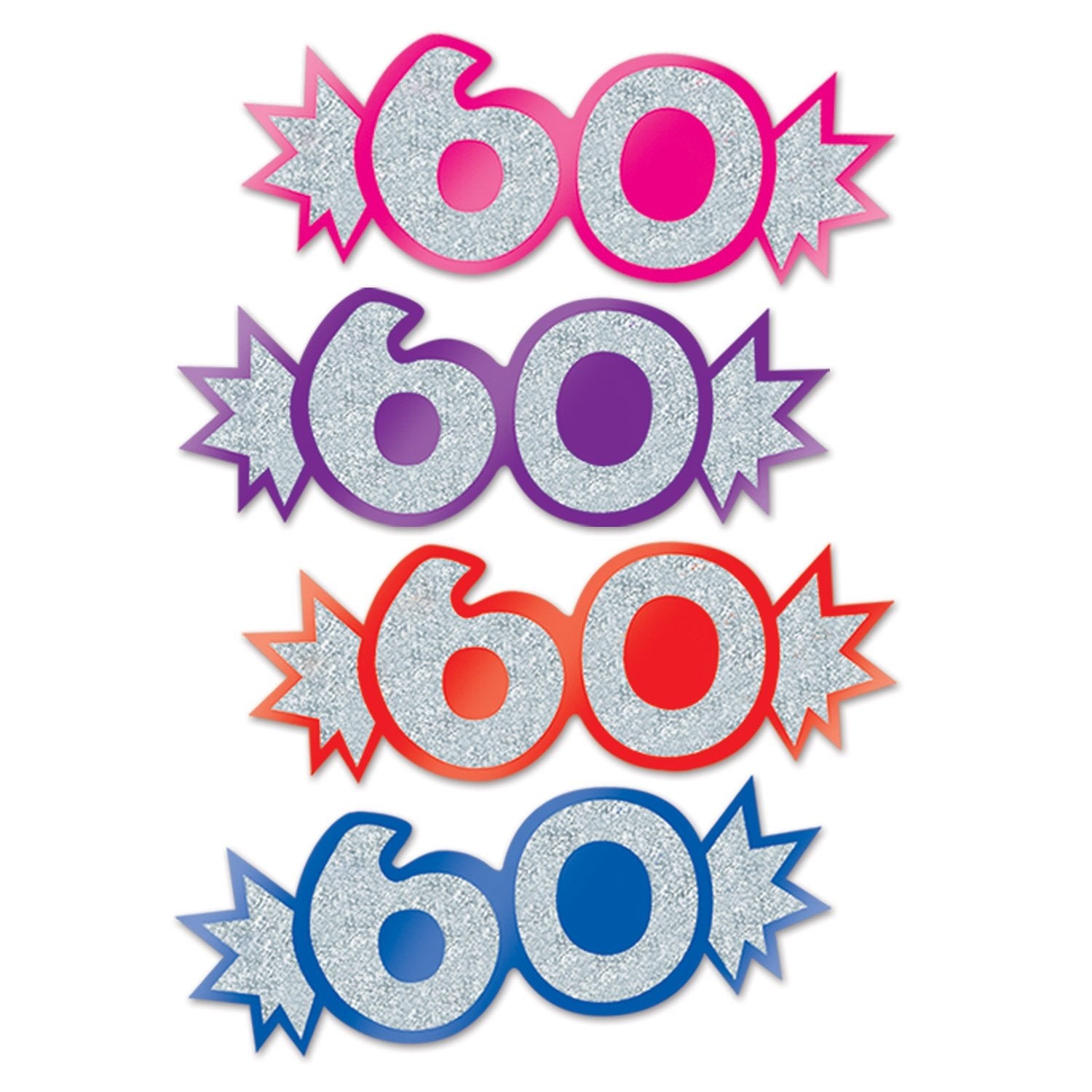 Mini Glittered Foil  60  Cutouts (Pack Of 24)