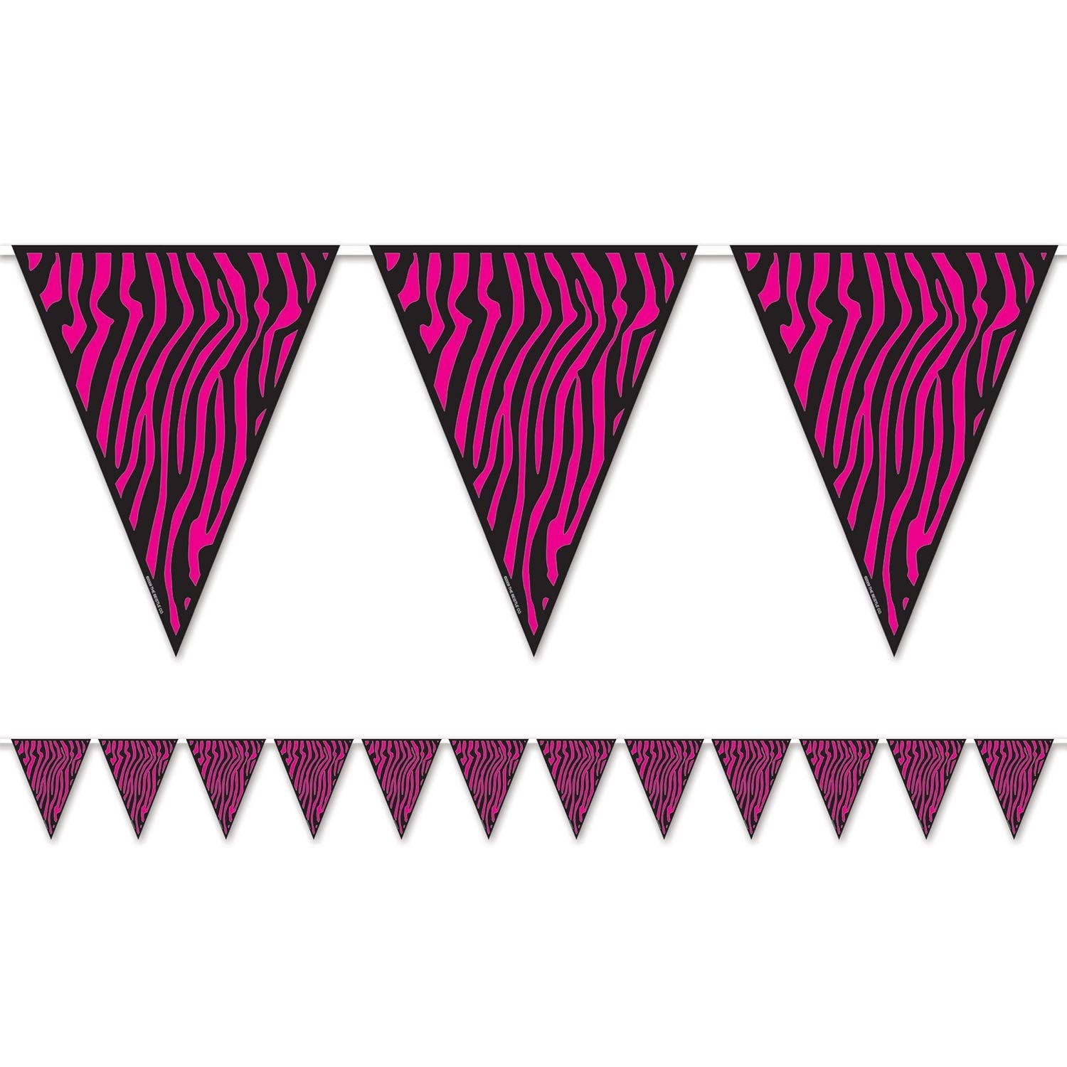 Zebra Print Pennant Banner (Pack Of 12)