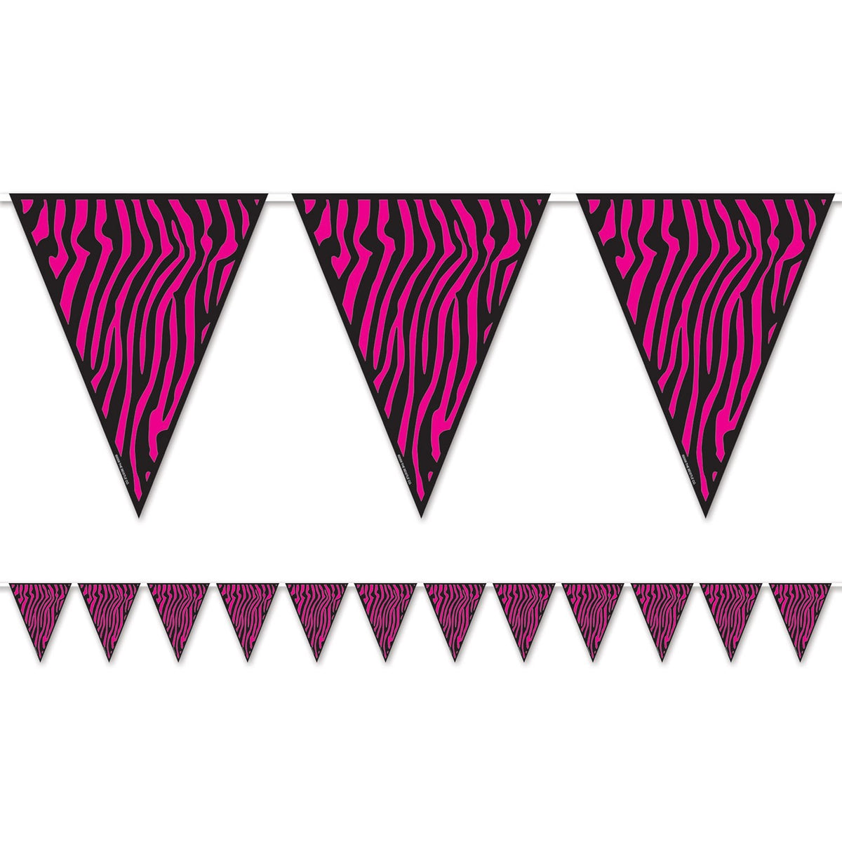Zebra Print Pennant Banner (Pack Of 12)
