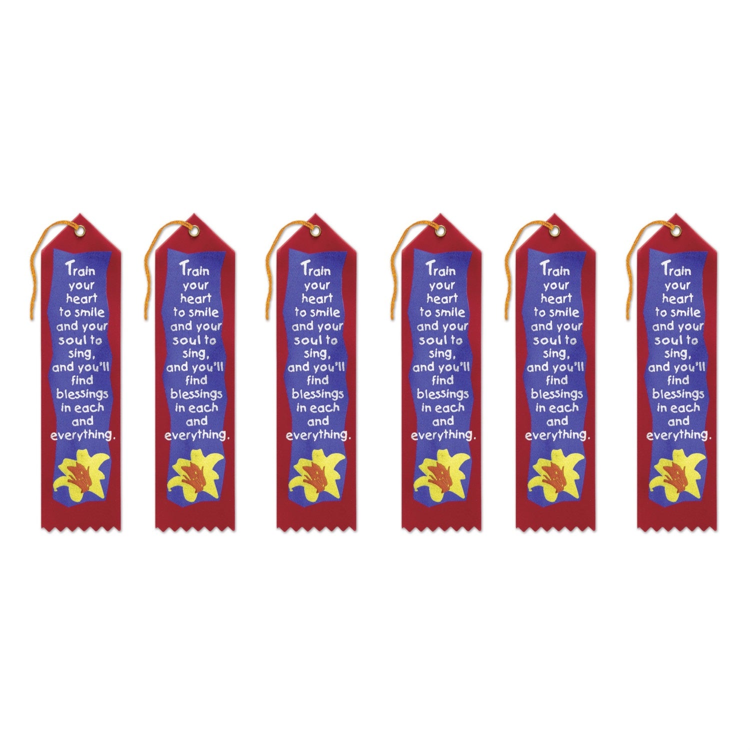 Train Your Heart To Smile Ribbon (Pack Of 6)