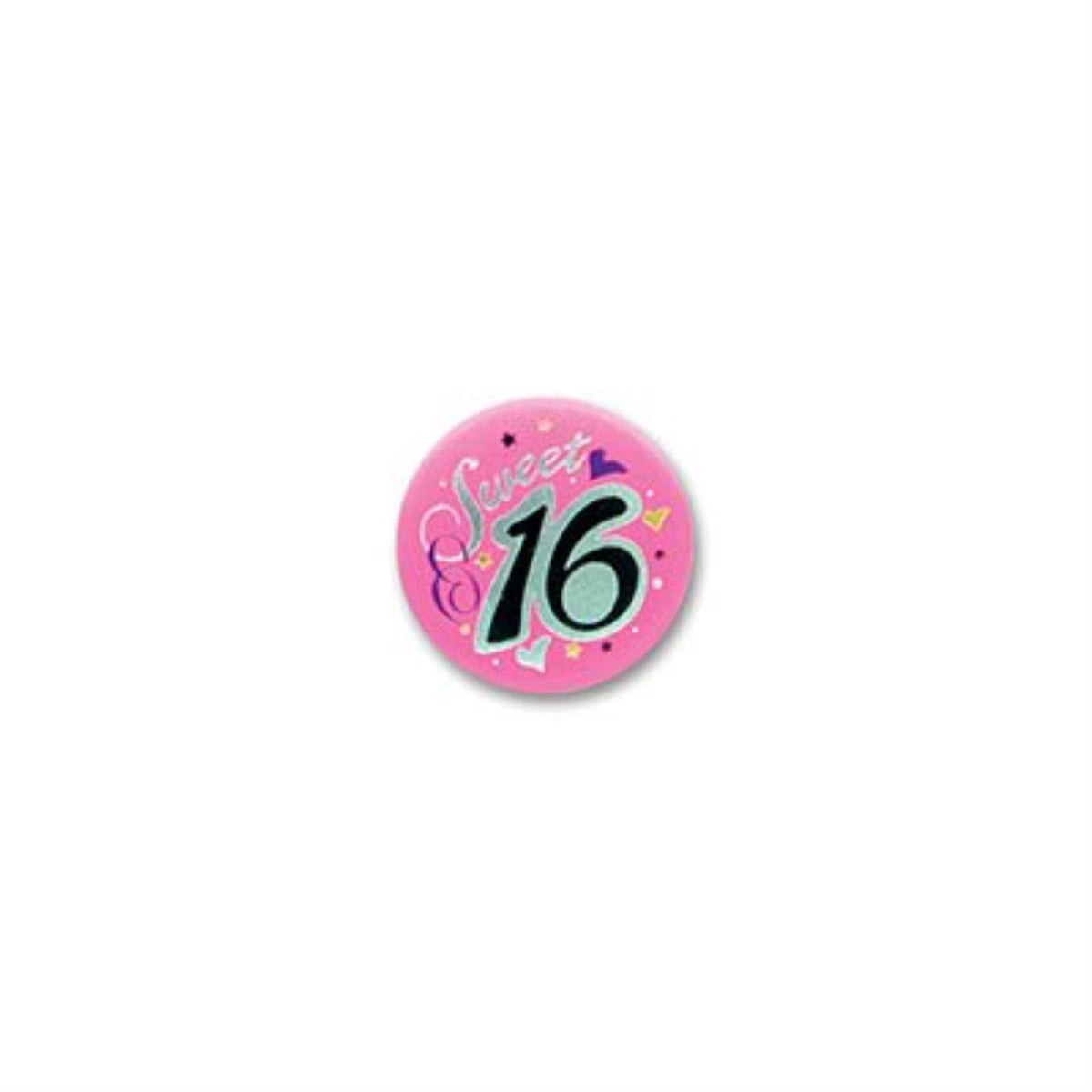 Sweet 16 Satin Button (Pack Of 6)
