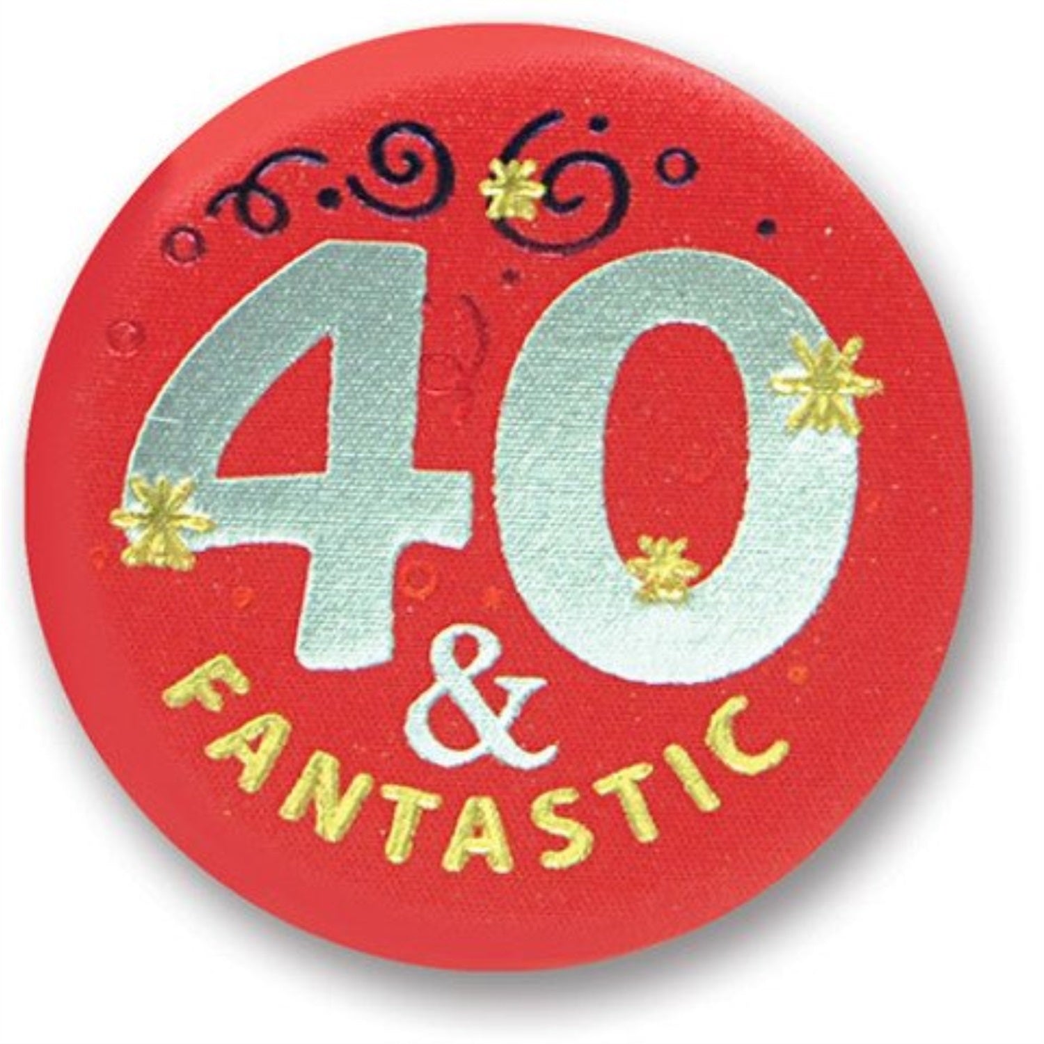 40 & Fantastic Satin Button (Pack Of 6)