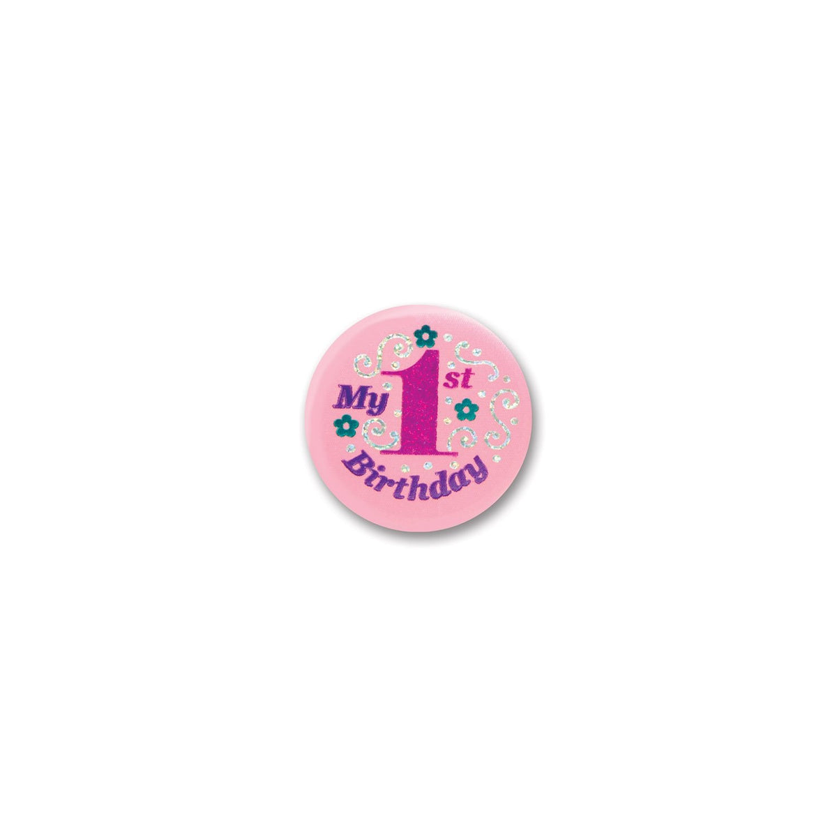 My 1St Birthday Satin Button (Pack Of 6)