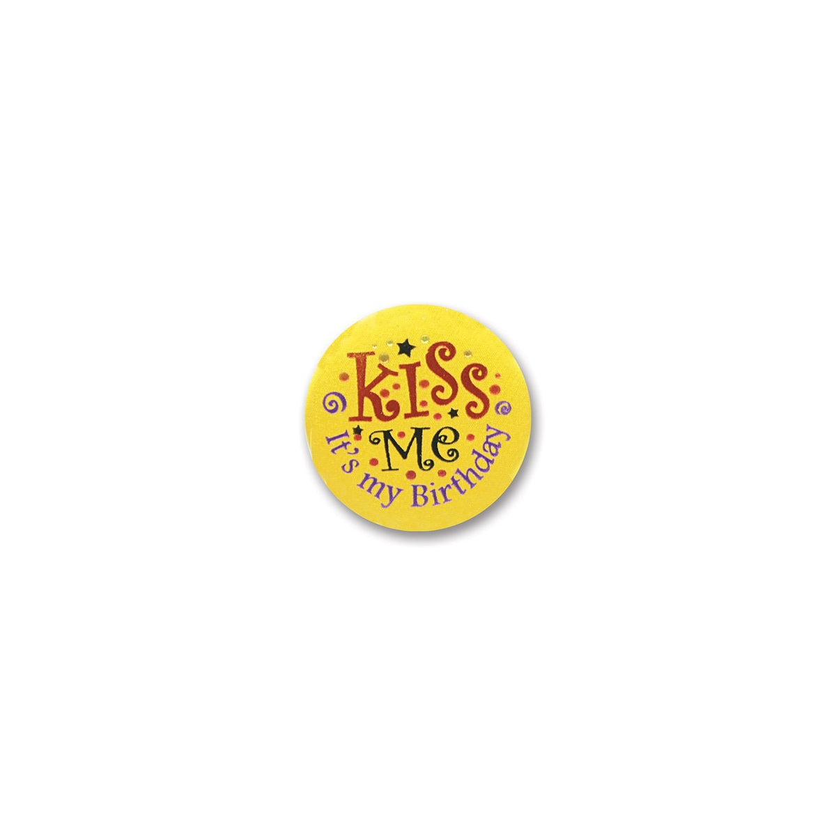 Kiss Me, It'S My Birthday Satin Button (Pack Of 6)