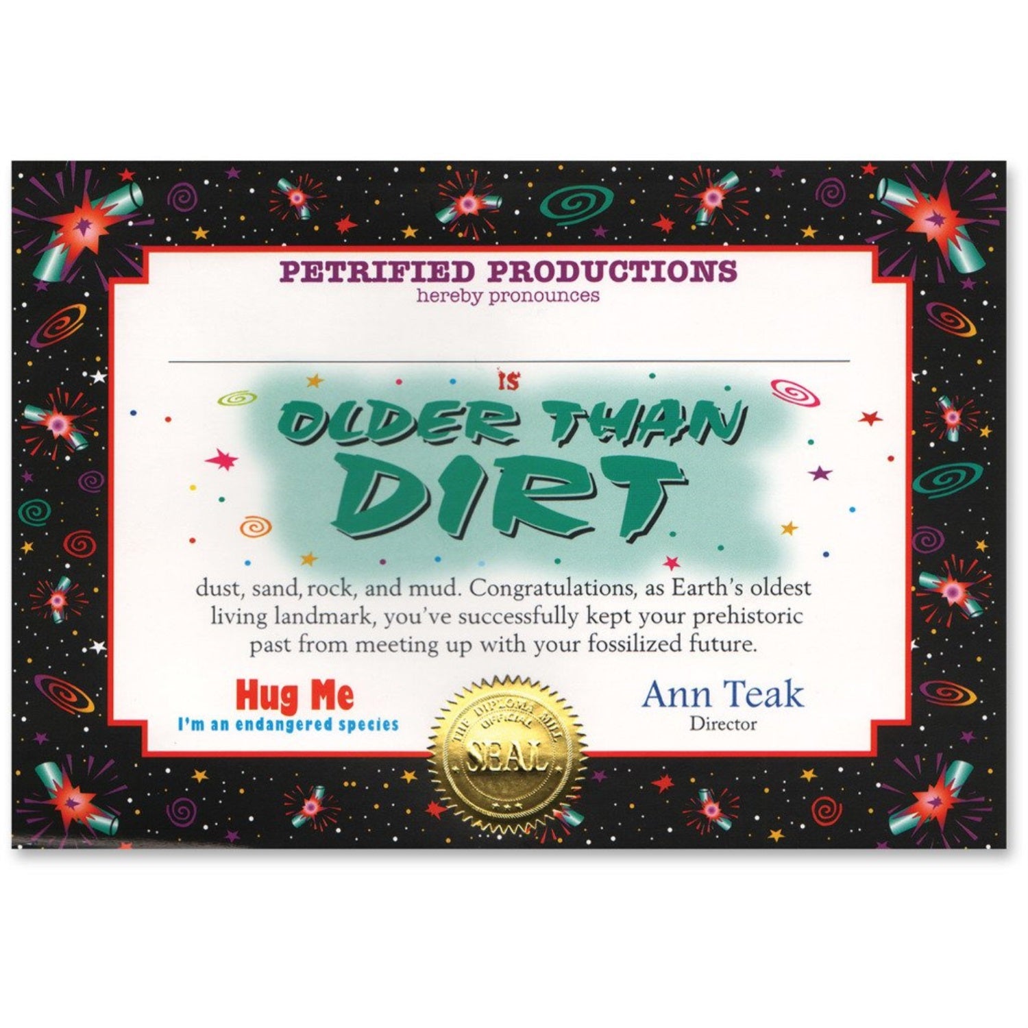 Older Than Dirt Certificate (Pack Of 6)