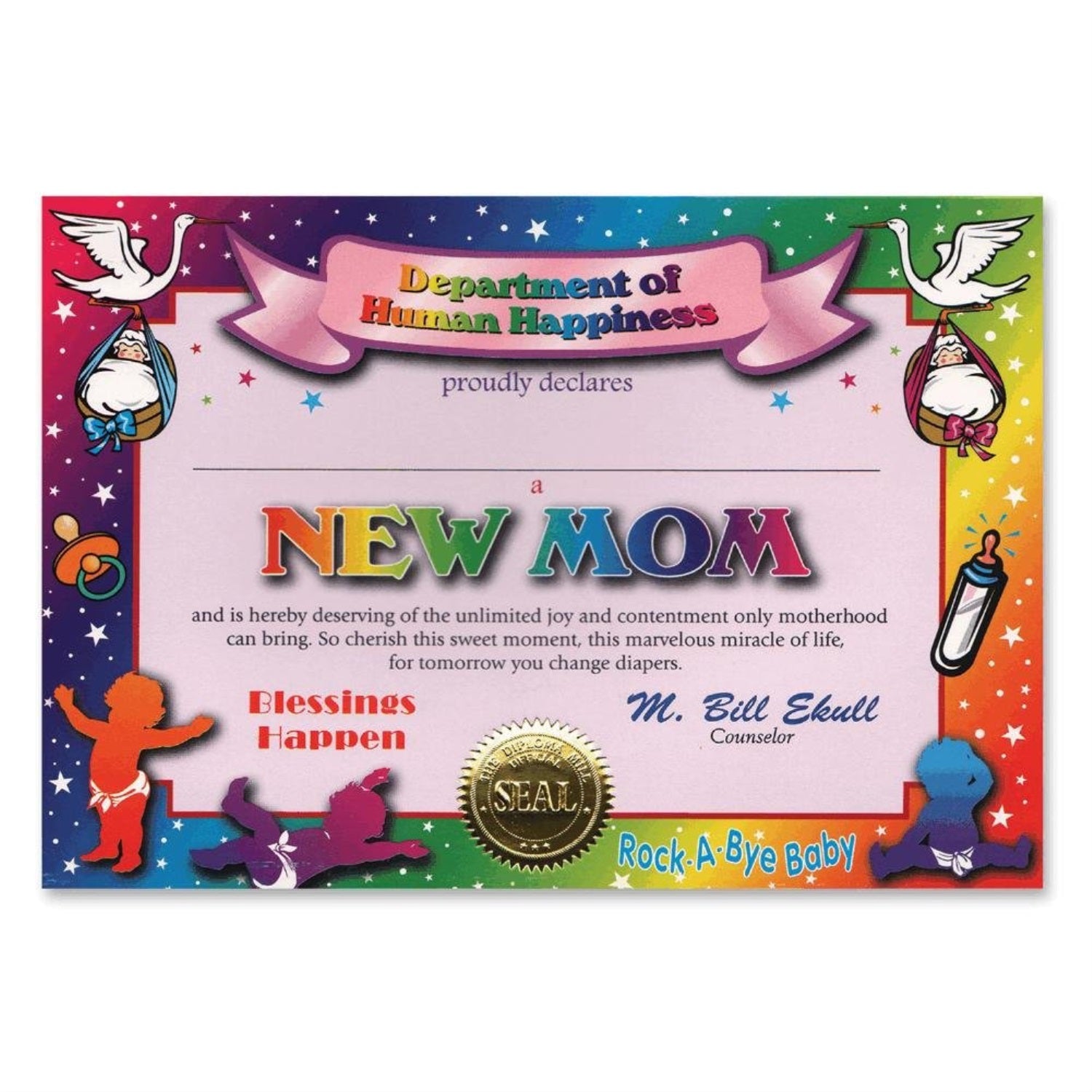 New Mom Certificate (Pack Of 6)