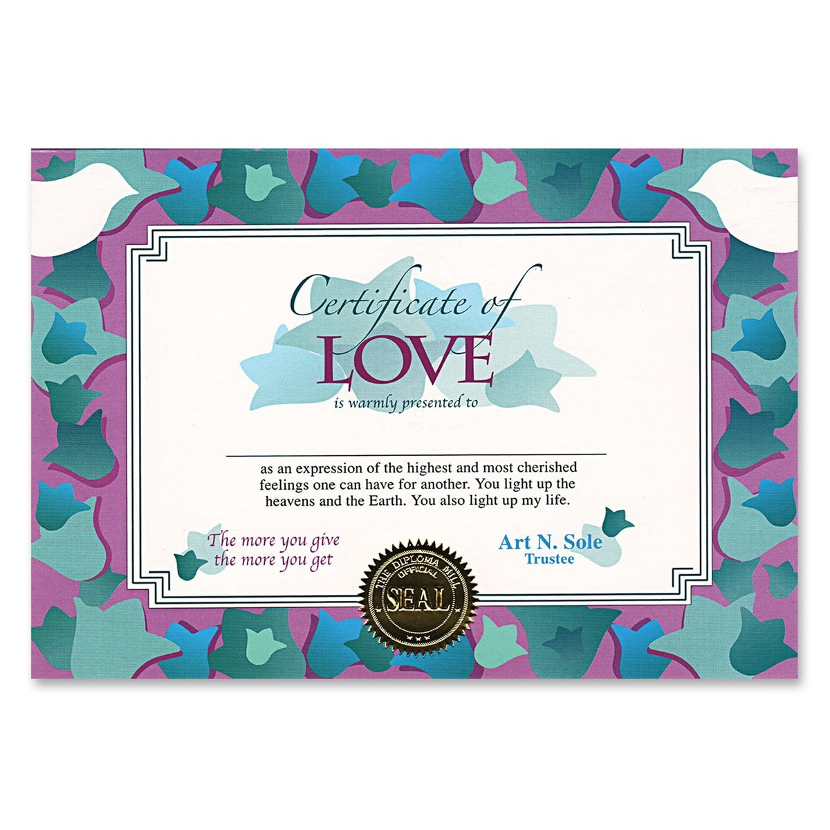 Certificate Of Love (Pack Of 6)