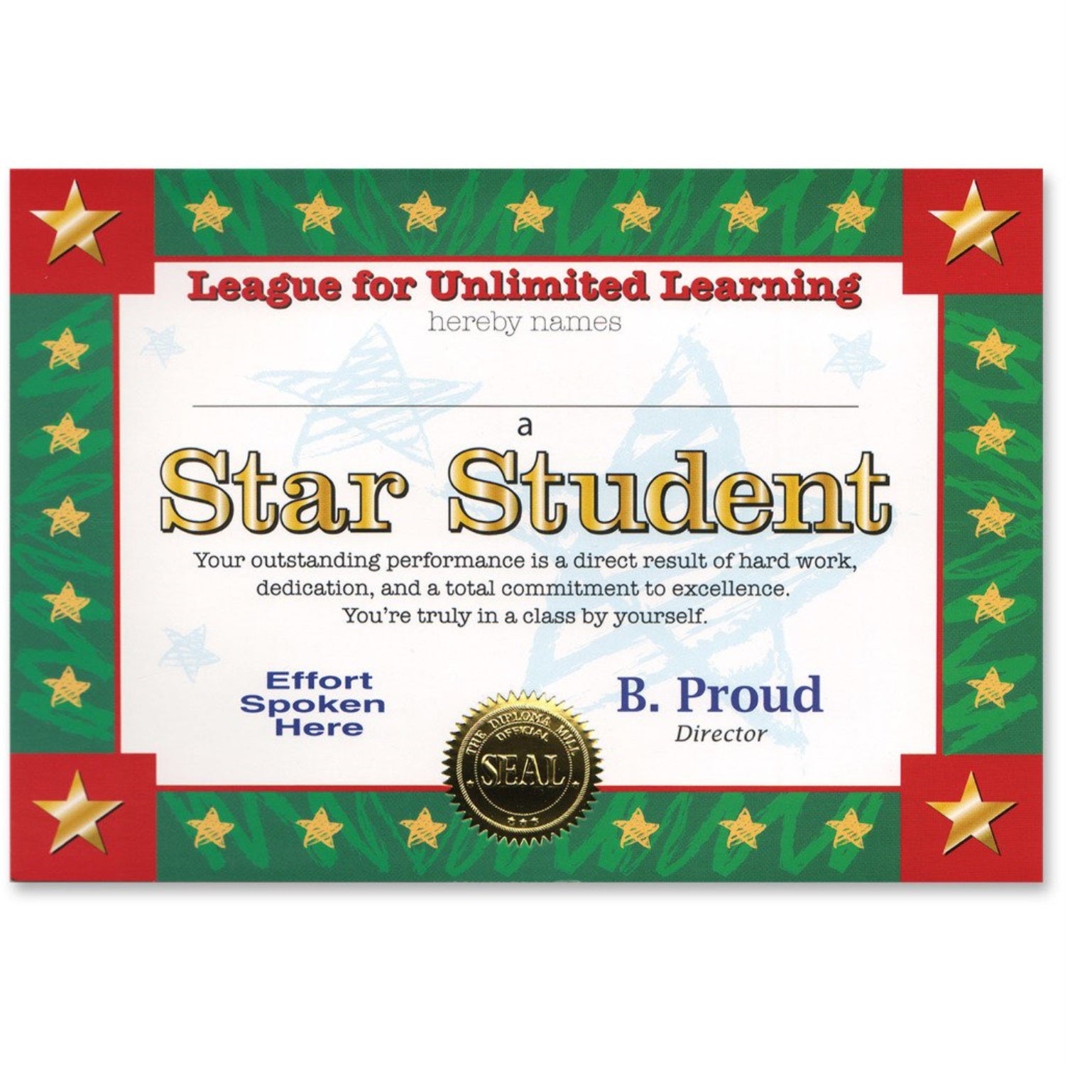 Star Student Certificate (Pack Of 6)