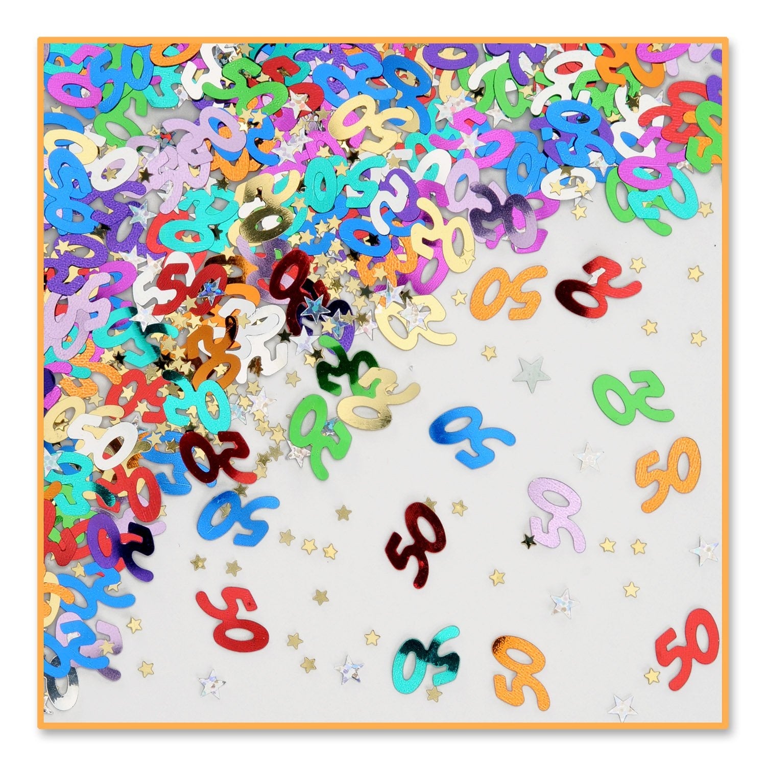 50 & Stars Confetti (Pack Of 6)
