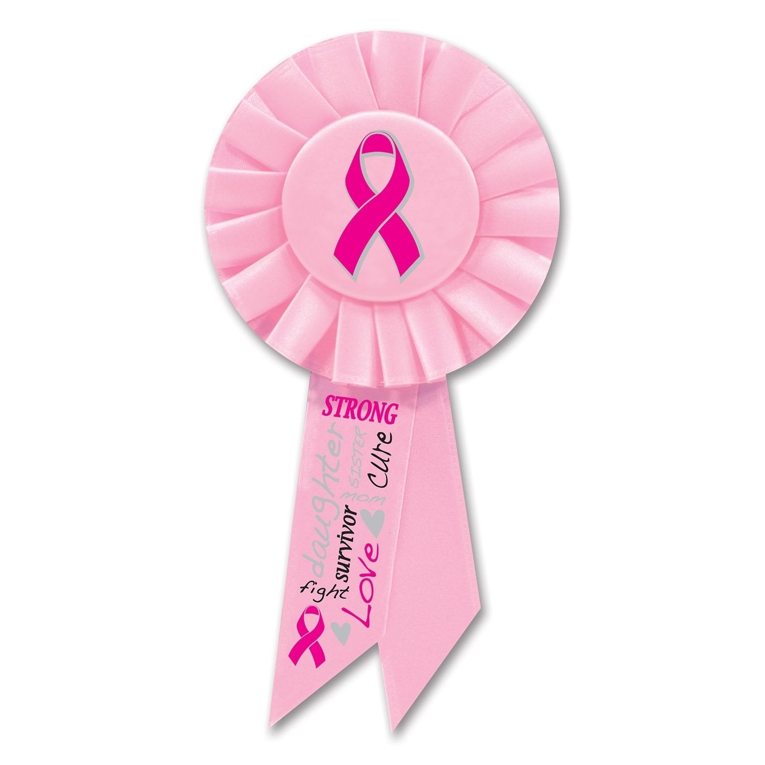 Pink Ribbon Rosette (Pack Of 6)