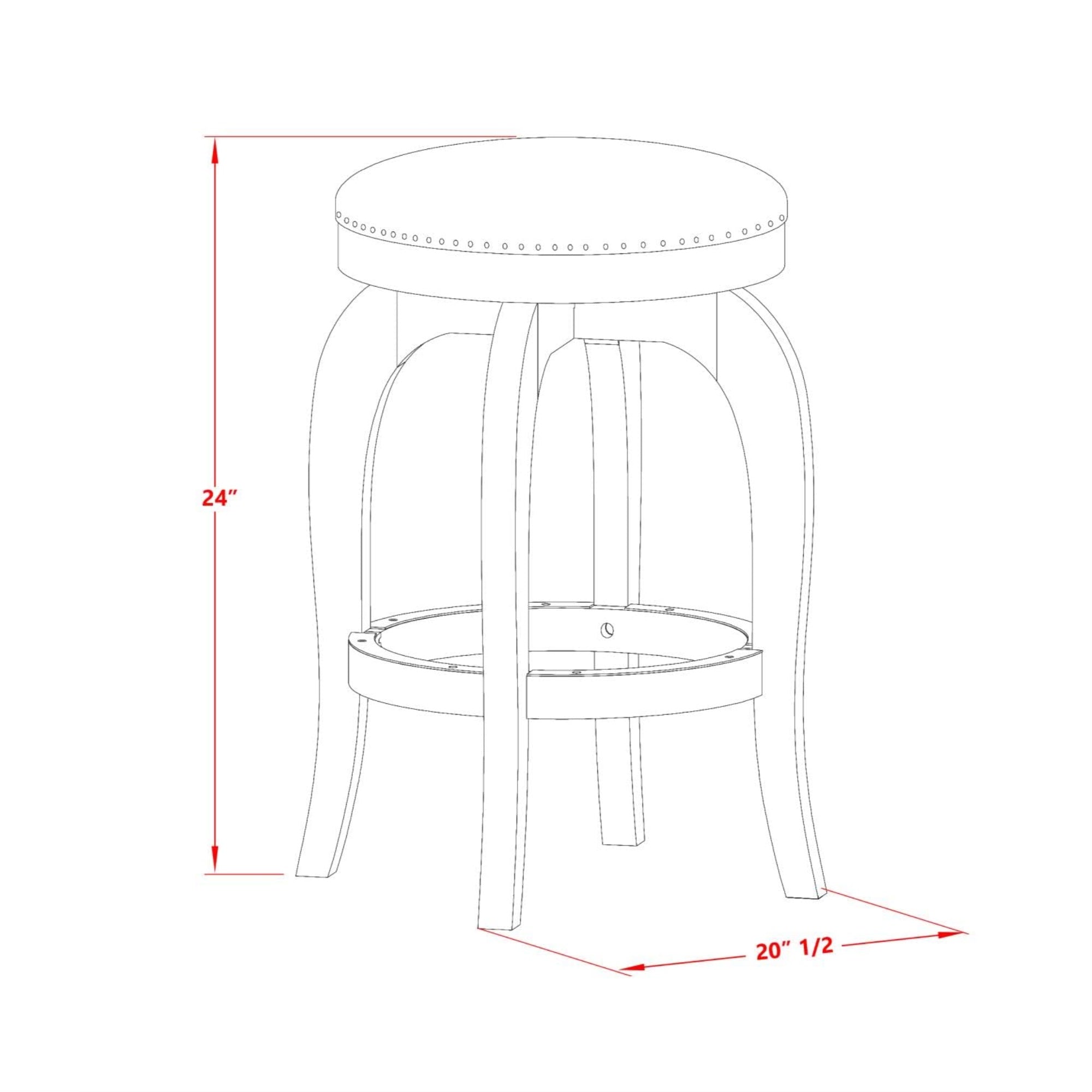 Yardlio Elegant Counter Height Barstool | Real Wood | Linen White Finish | 30' Seat Height | Swivel Seat | Sandalwood Upholstery | High-Density Foam