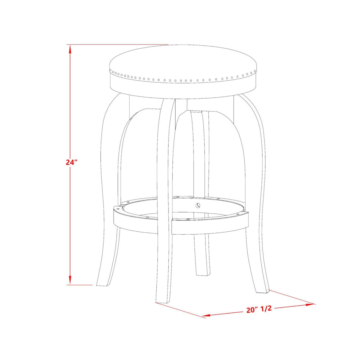 Yardlio Elegant Counter Height Barstool | Real Wood | Linen White Finish | 30' Seat Height | Swivel Seat | Sandalwood Upholstery | High-Density Foam