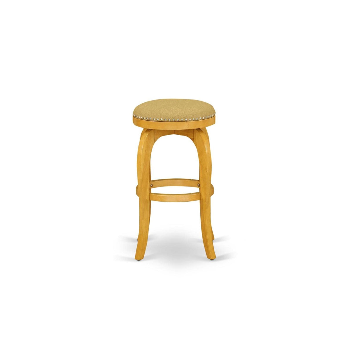 Yardlio Elegant Solid Rubber Wood Kitchen Bar Stool - Durable Mahogany Finish, Faux Leather Seat - Set Of 2