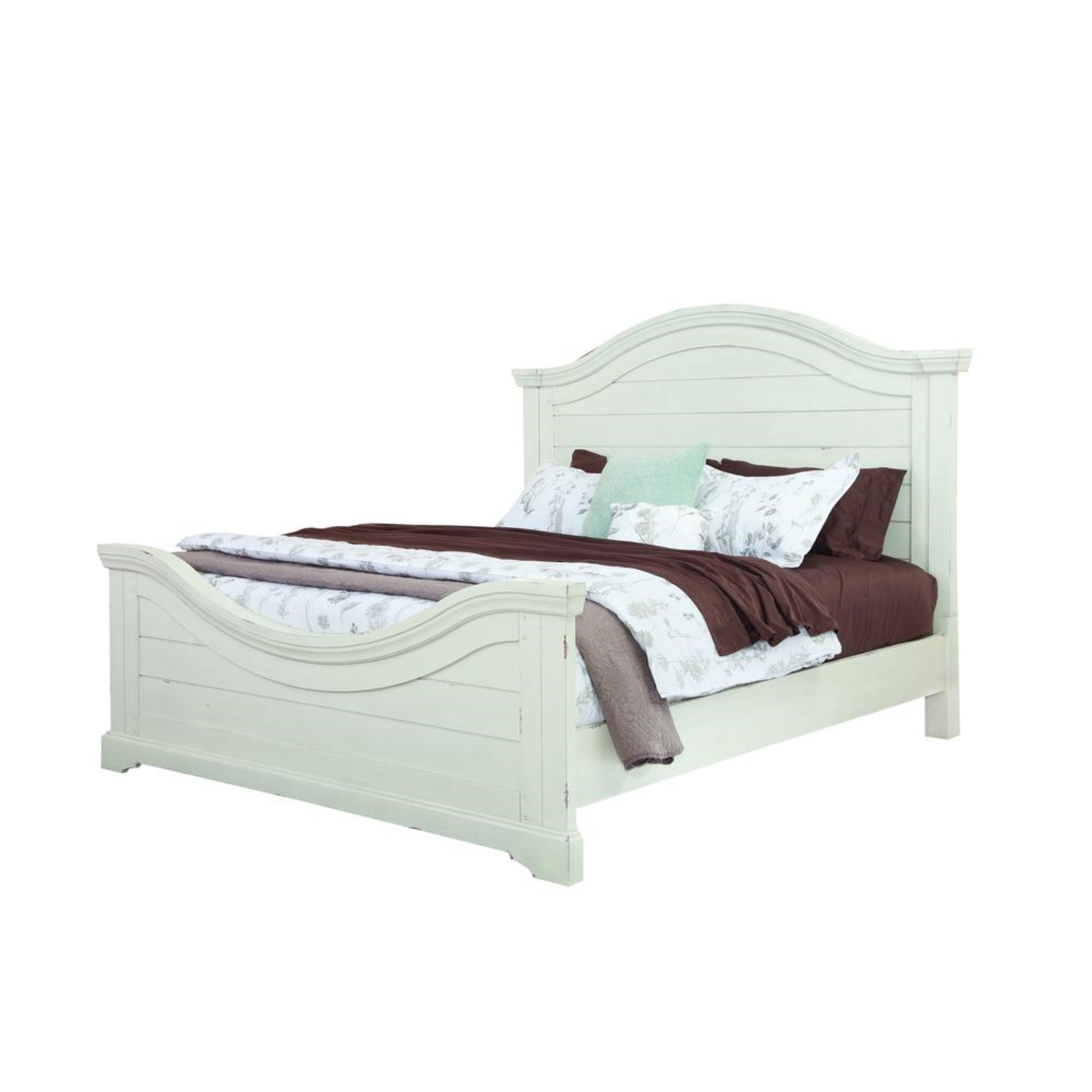 Stonebrook Antiqued White King Panel Bed