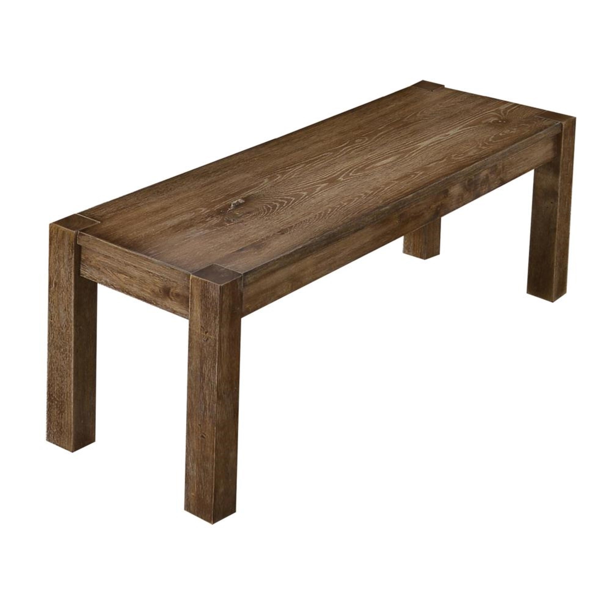 Best Master Furniture Janet 48″ Transitional Wood Dining Bench in Driftwood