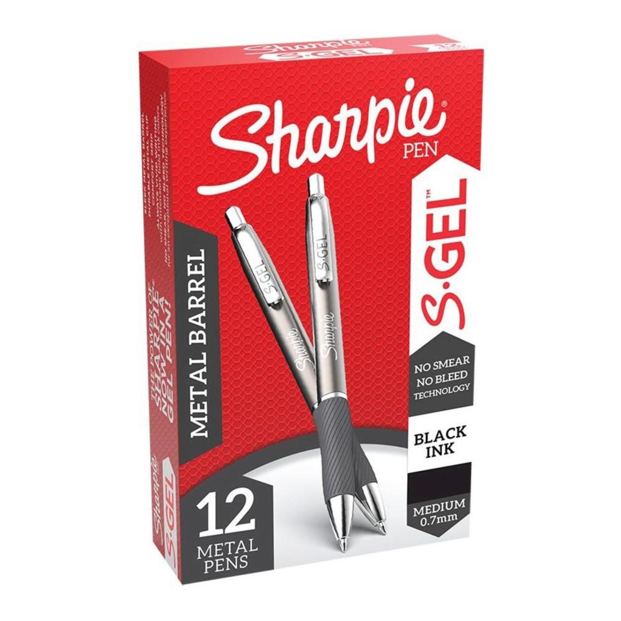 Sanford S-Gel Pen - 0.7 mm Pen Point Size - Black - Black Barrel - 12