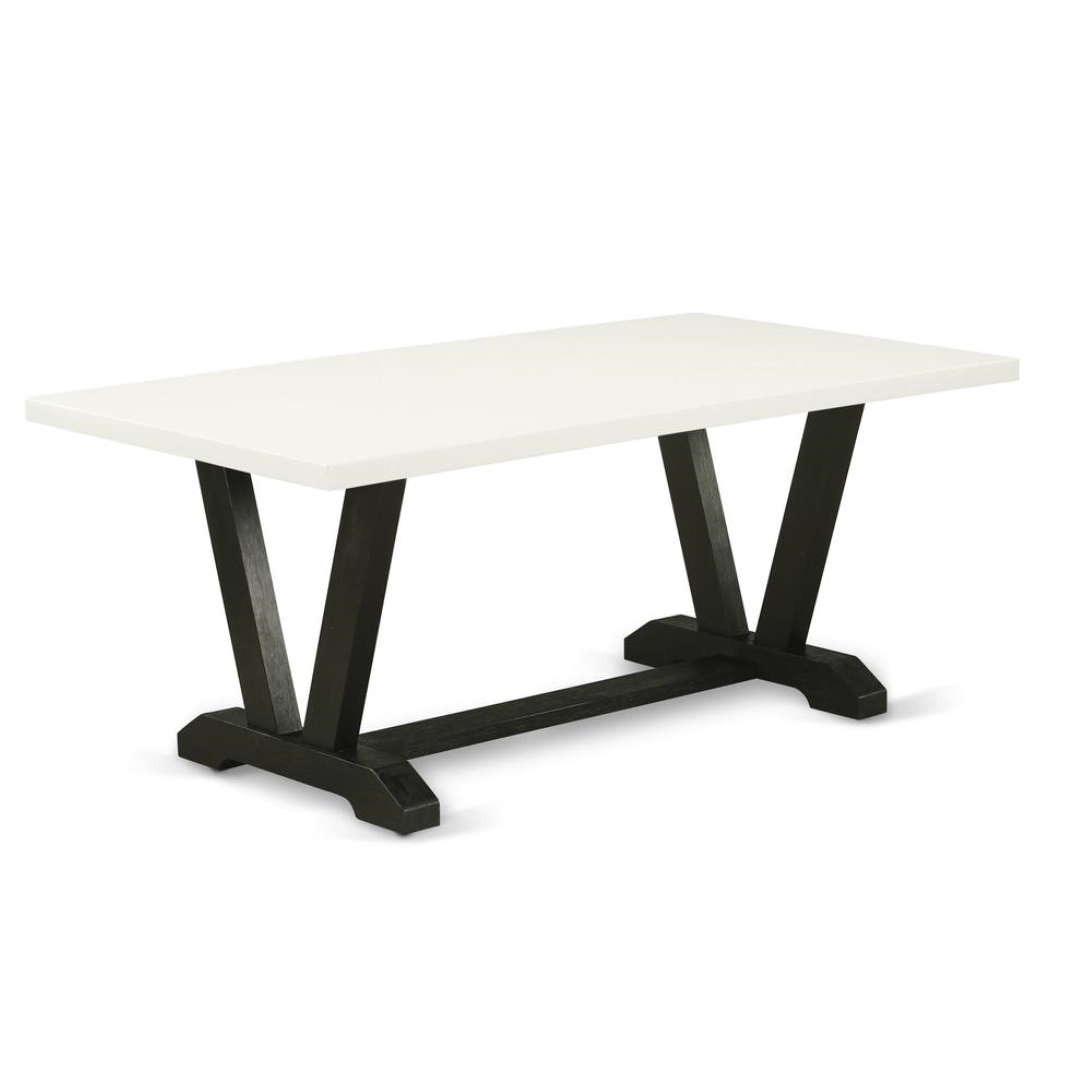 Dining Table Wire brushed Black & Linen White, VT627