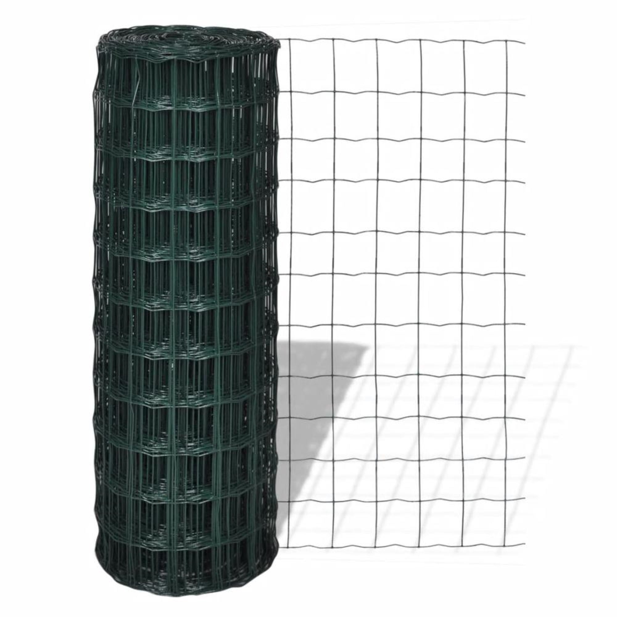 vidaXL Euro Fence Steel 32.8ft x 3.3ft Green, 140573