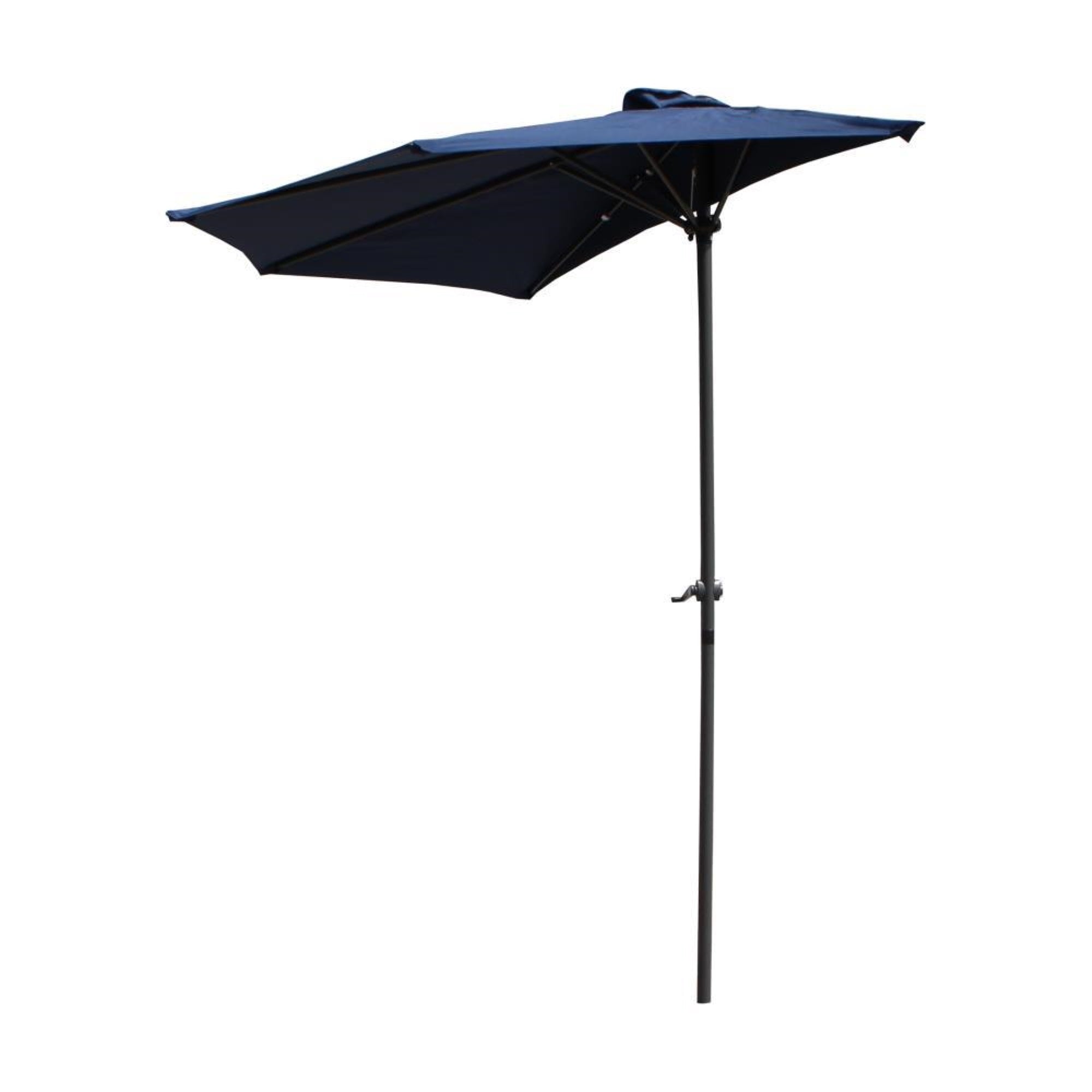 St. Kitts 9-Foot Half Round Vented Patio Wall Umbrella, Navy