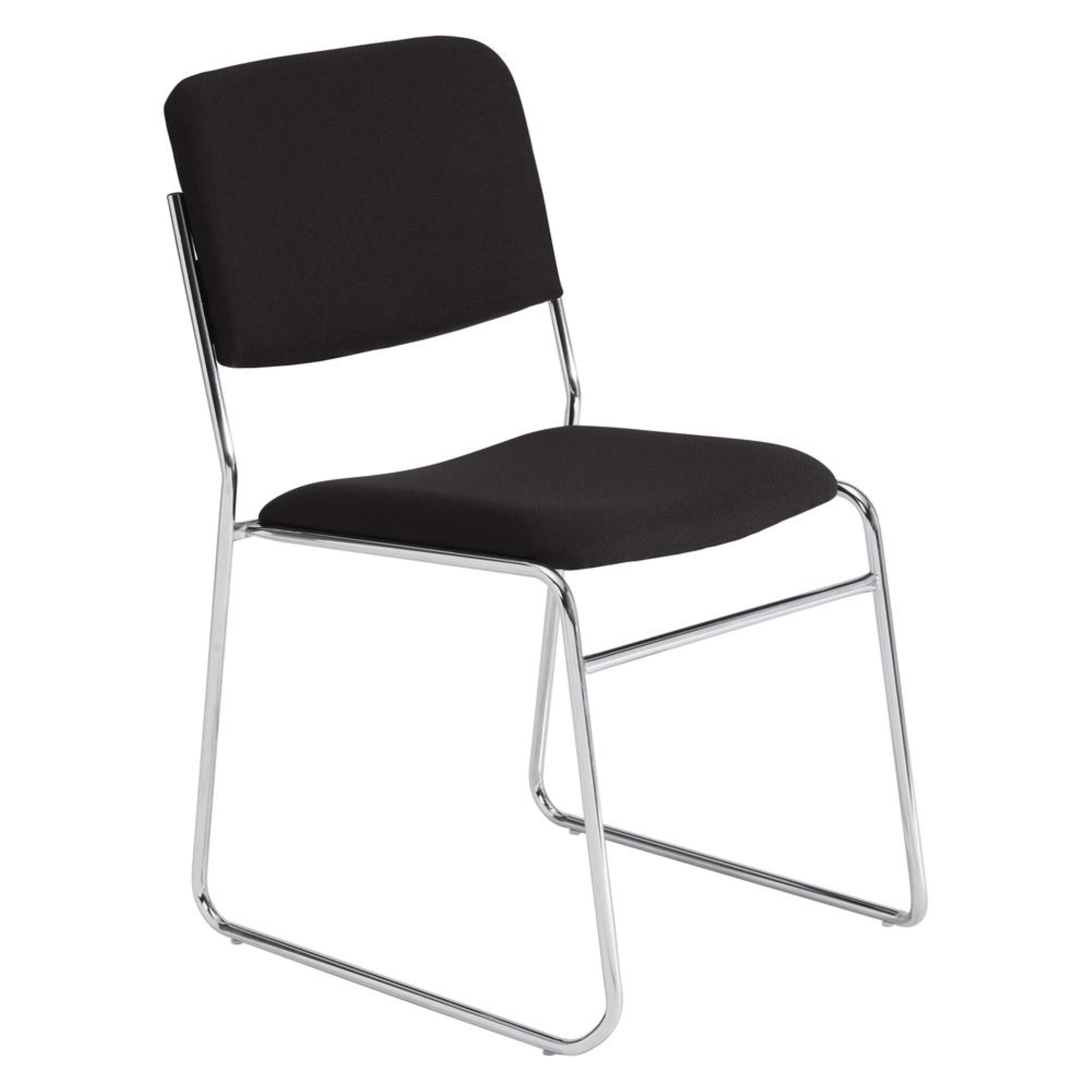 NPS 8600 Series Fabric Padded Signature Stack Chair, Ebony Black