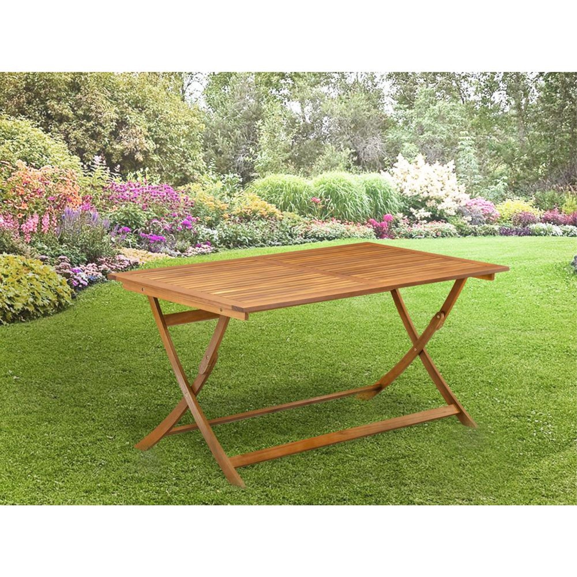 BAETFNA Avondale Wooden Folding Table Made of Acacia Wood in Natural Oil finish