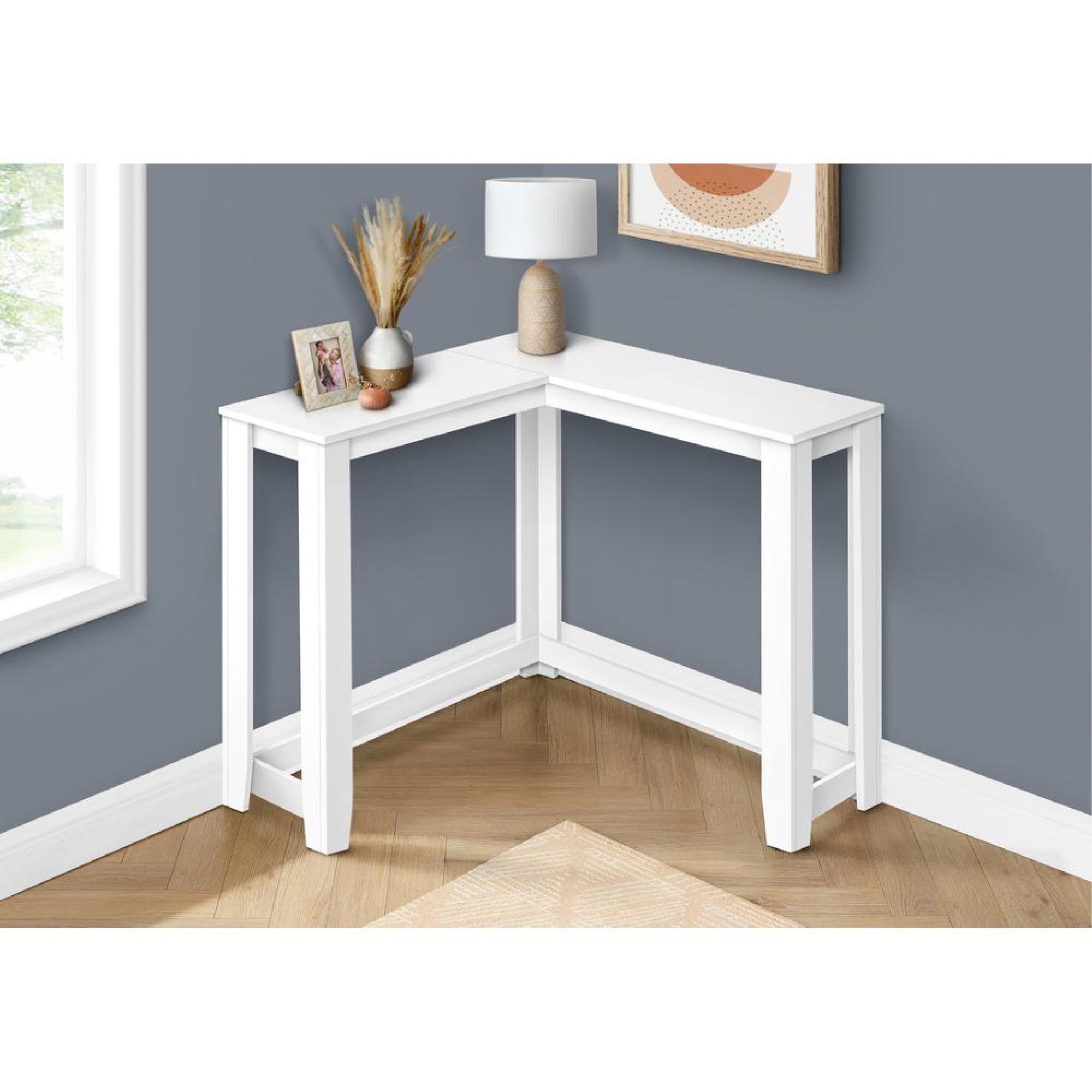ACCENT TABLE - 36 / WHITE CORNER CONSOLE