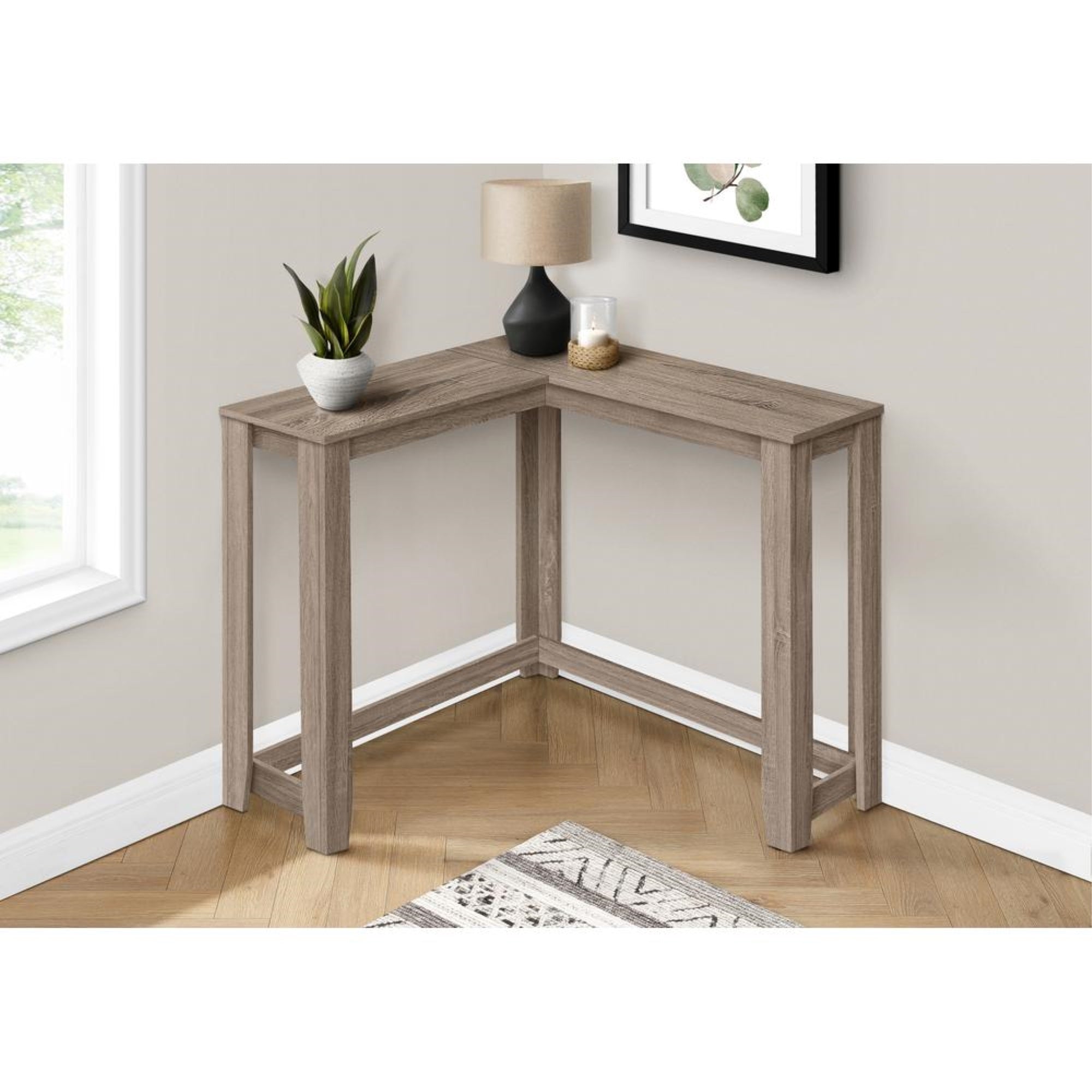 ACCENT TABLE - 36 / DARK TAUPE CORNER CONSOLE