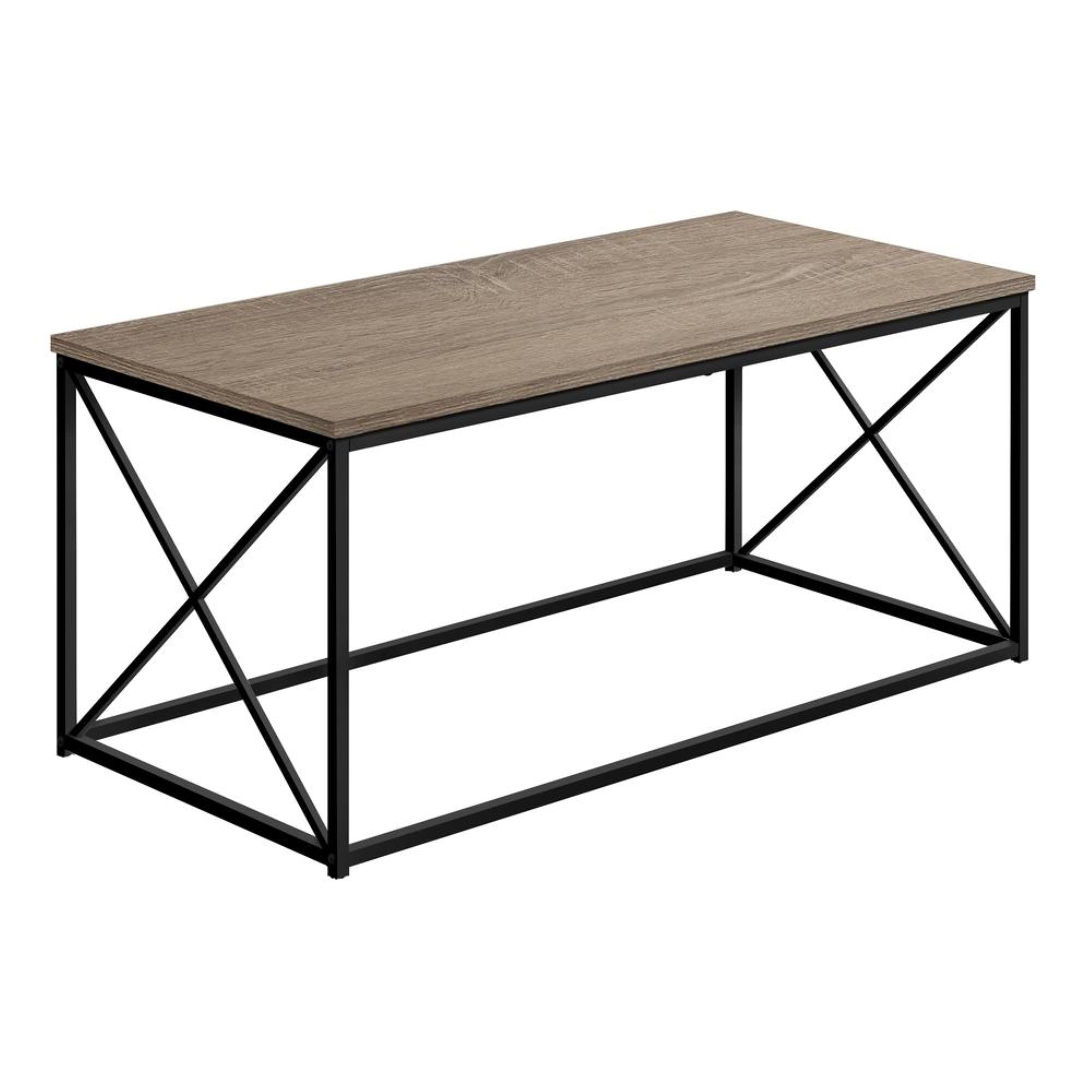 COFFEE TABLE - 40L / DARK TAUPE / BLACK METAL