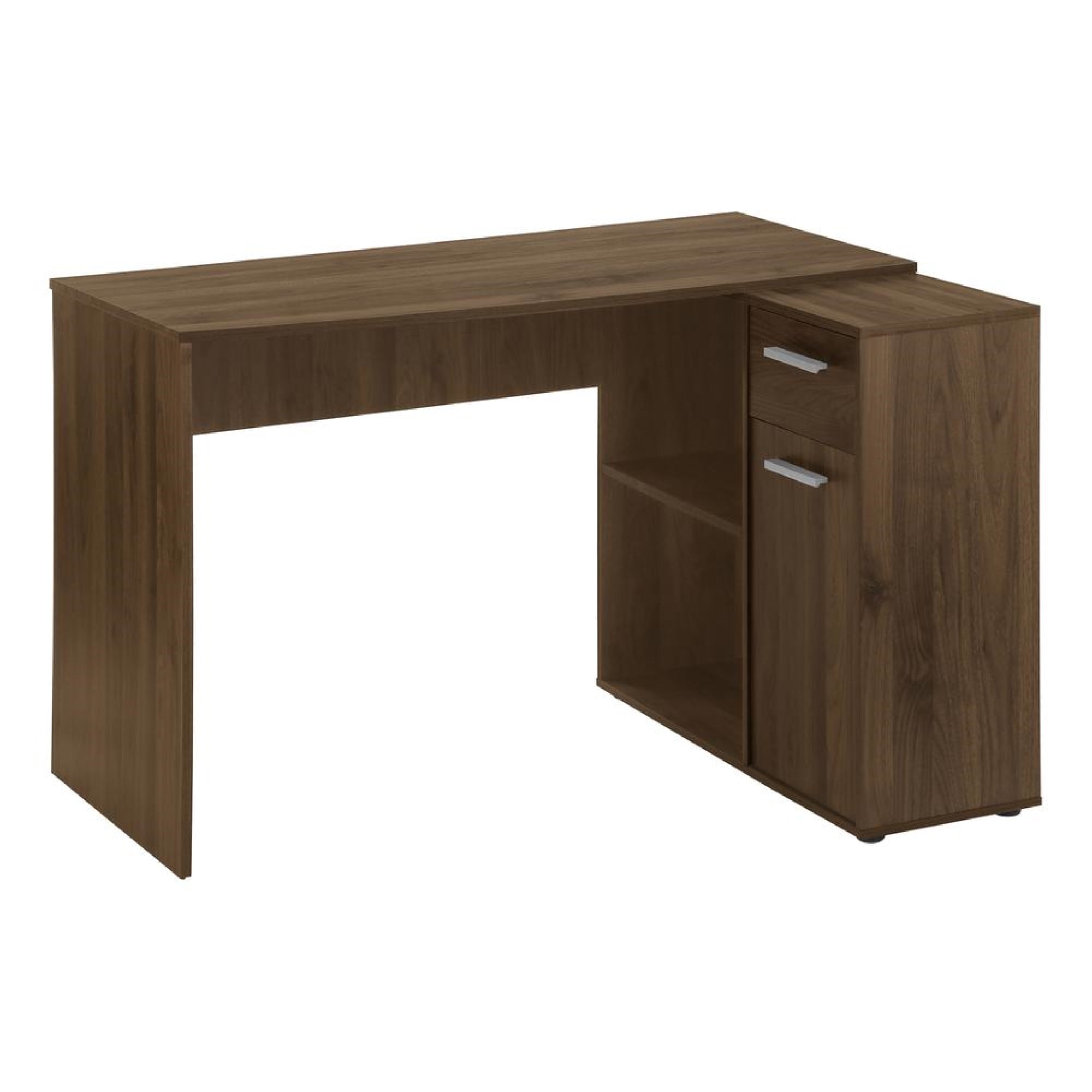 COMPUTER DESK - 46L / DARK WALNUT / STORAGE CABINET